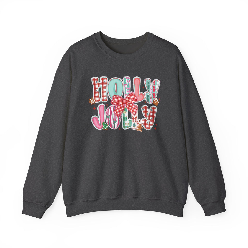 Holly Jolly Christmas Sweatshirt| Cute Retro Holiday Pullover for Women