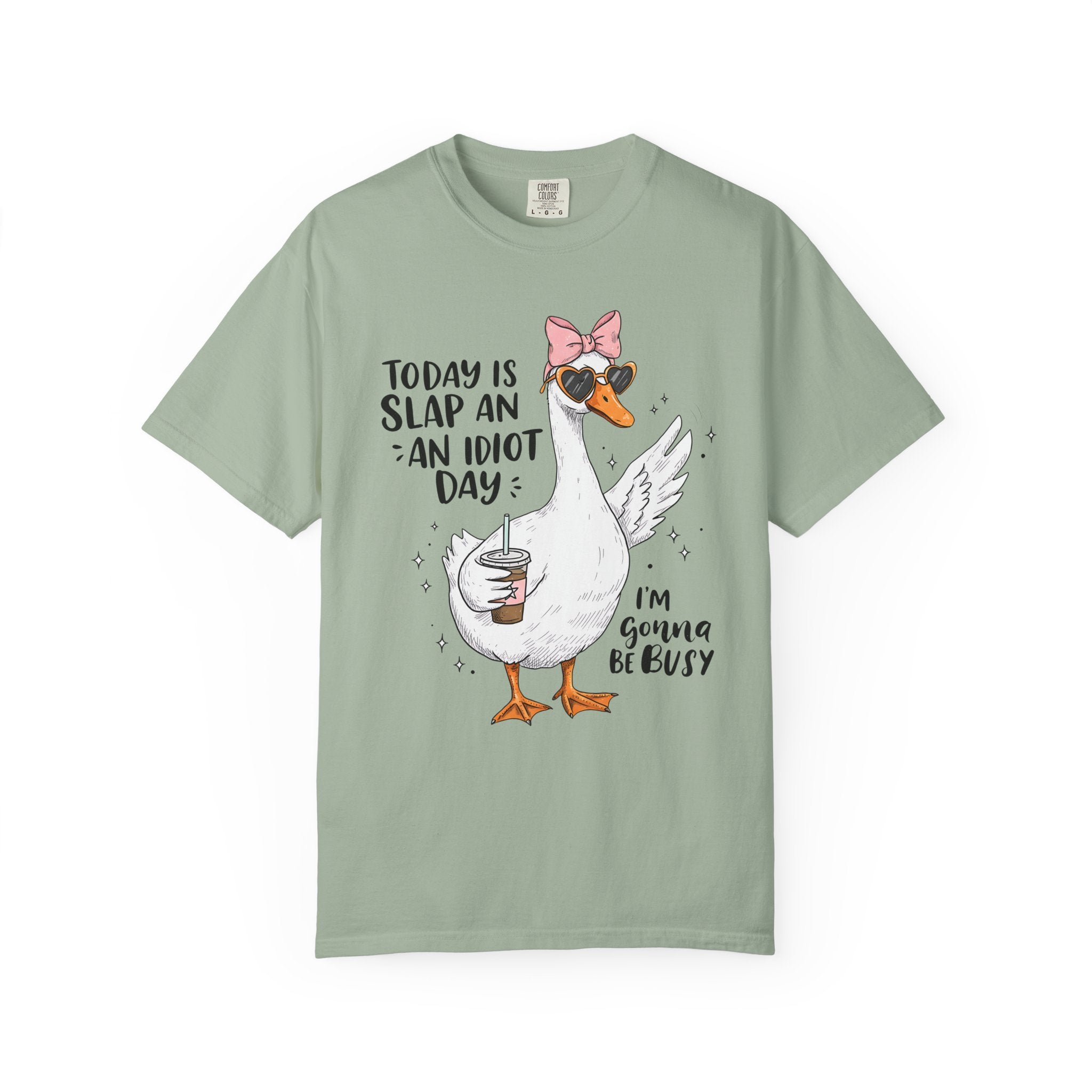 Cool Duck Shirt – Funny Iced Coffee Duck Tee with Bow and Shades, Cute Animal T-Shirt for Coffee Lovers, Quirky Summer Shirt