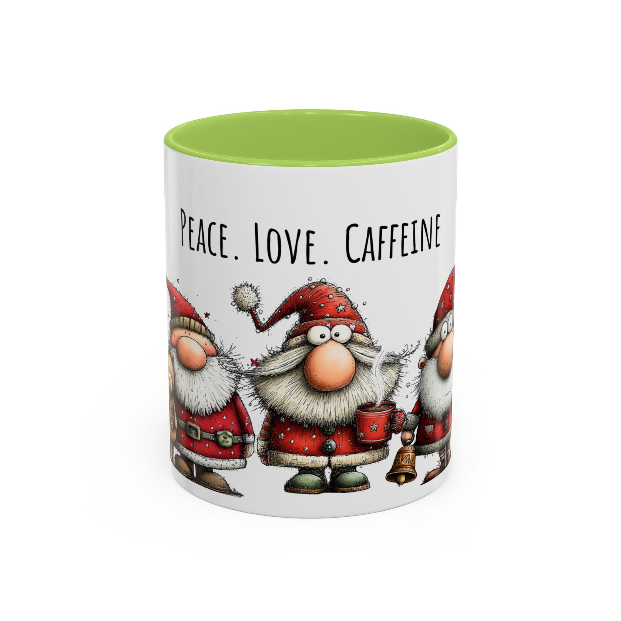 Peace Love Caffeine Santa Mug – Cozy Christmas Coffee Cup