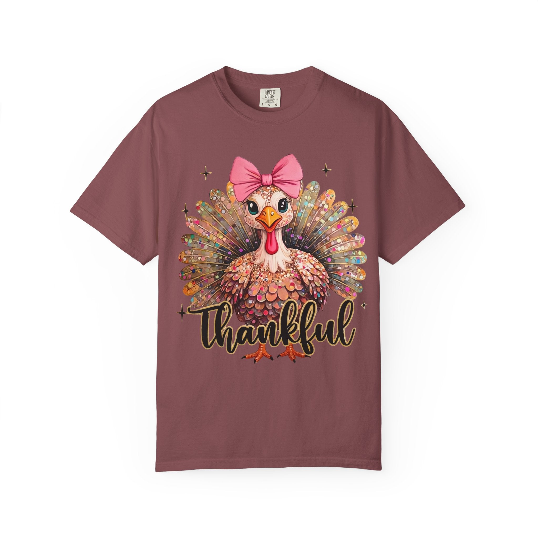 Turkey Glitter T-Shirt – Cute Thanksgiving Shirt | Unisex Fall Tee