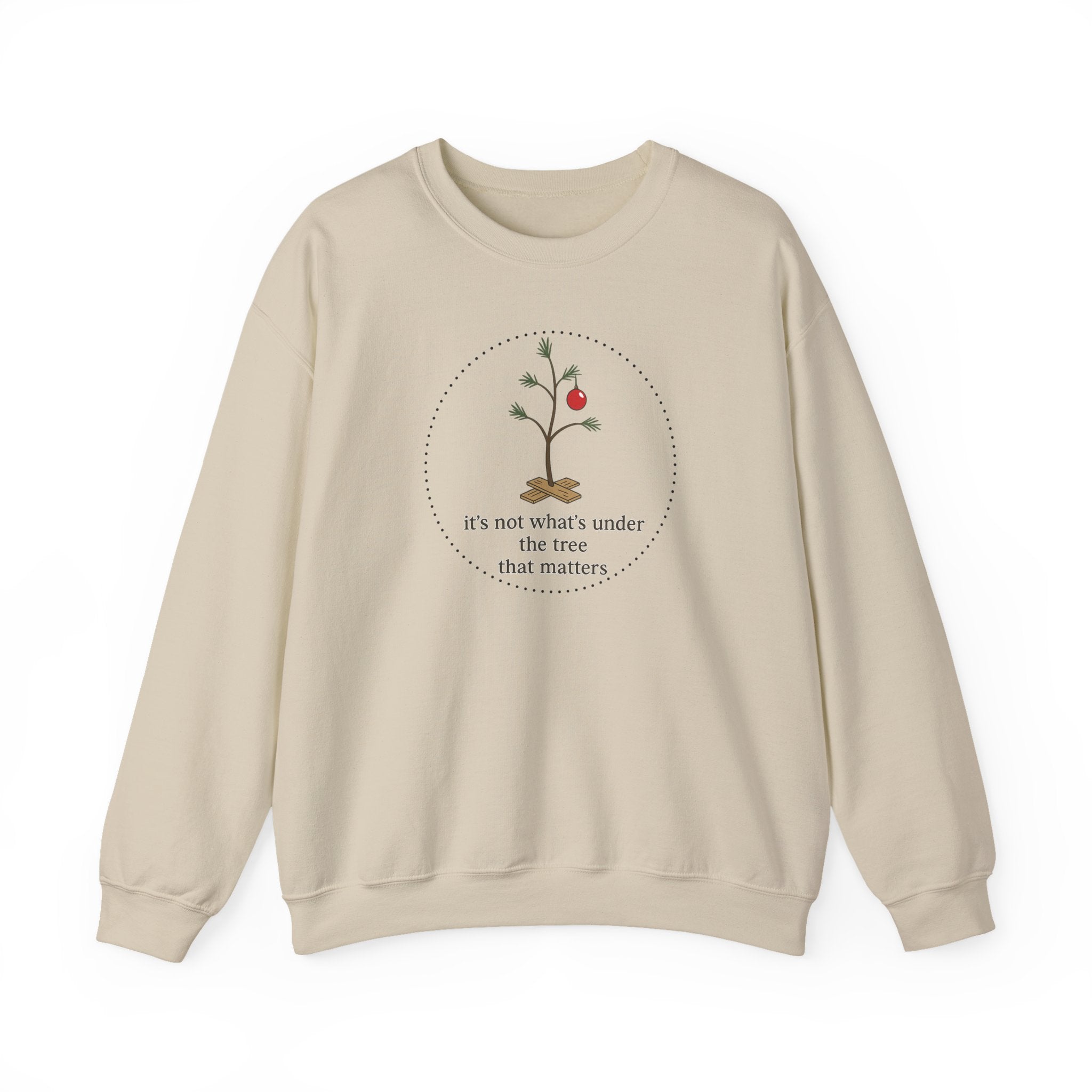 Christmas Tree Quote Sweatshirt – Minimal Holiday Crewneck