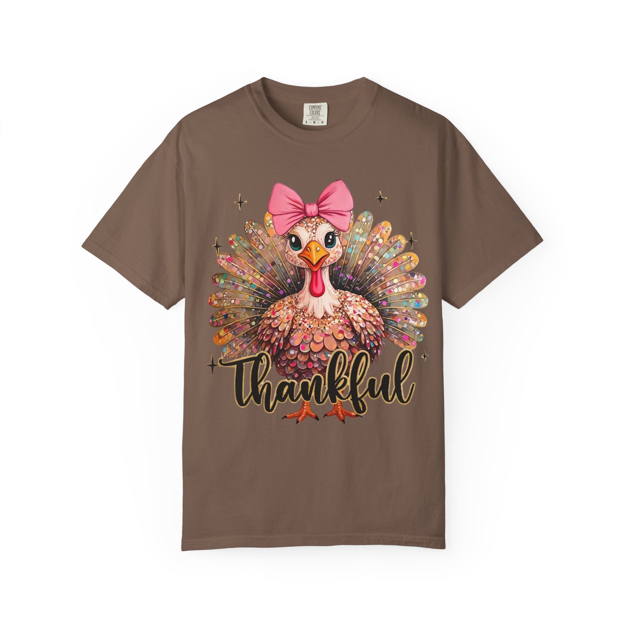 Turkey Glitter T-Shirt – Cute Thanksgiving Shirt | Unisex Fall Tee