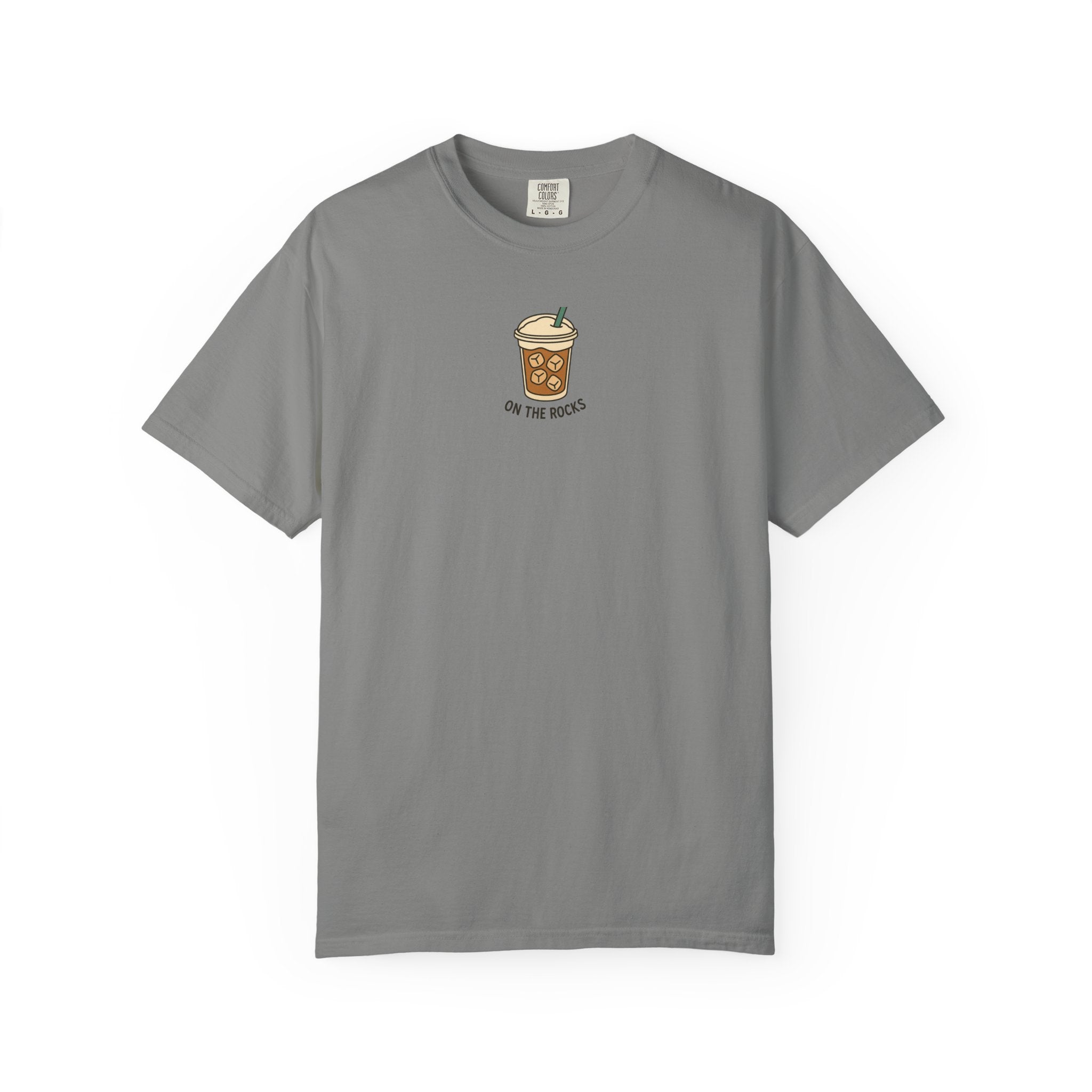 On The Rocks Iced Coffee Shirt – Comfort Colors Tee for Caffeine Lovers