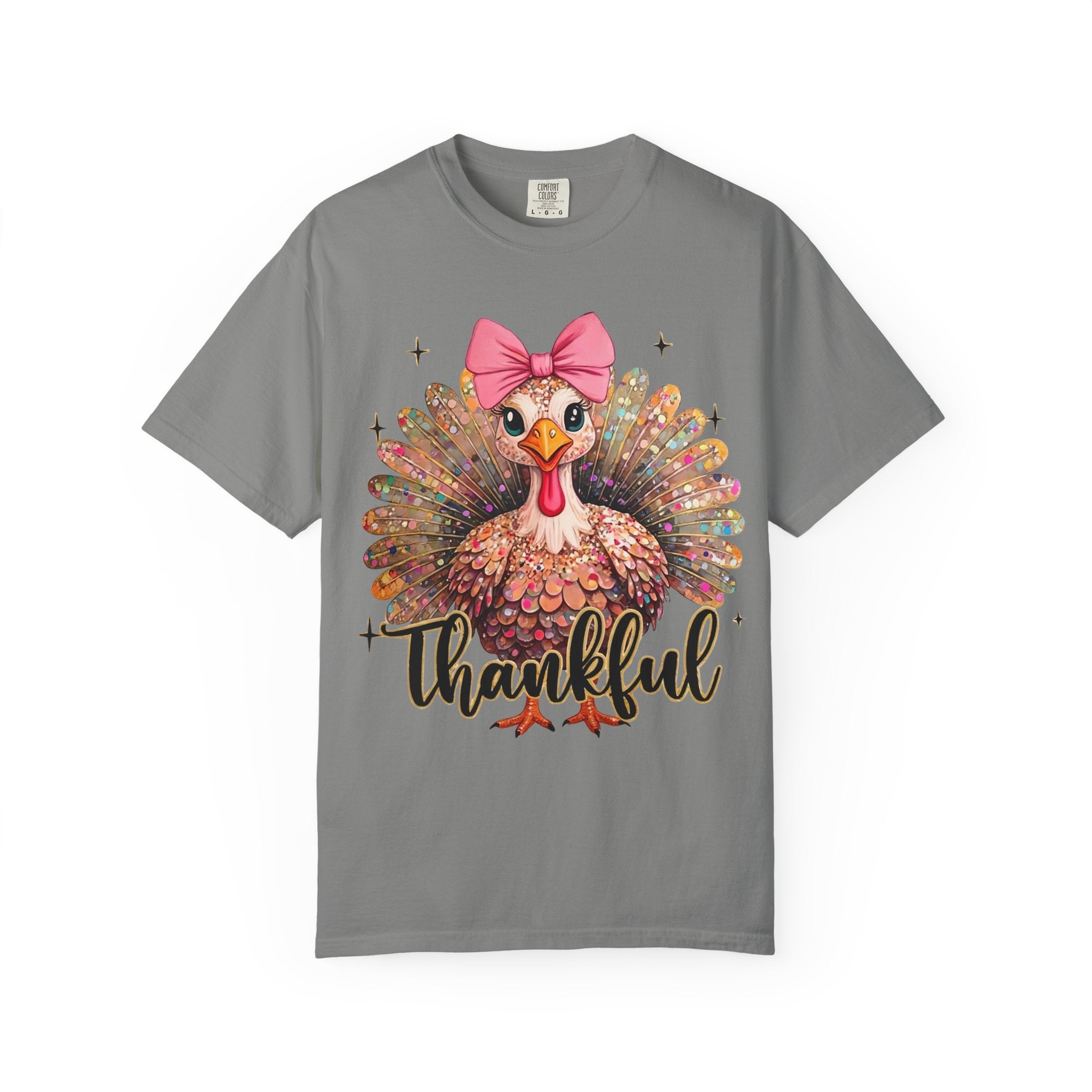 Turkey Glitter T-Shirt – Cute Thanksgiving Shirt | Unisex Fall Tee