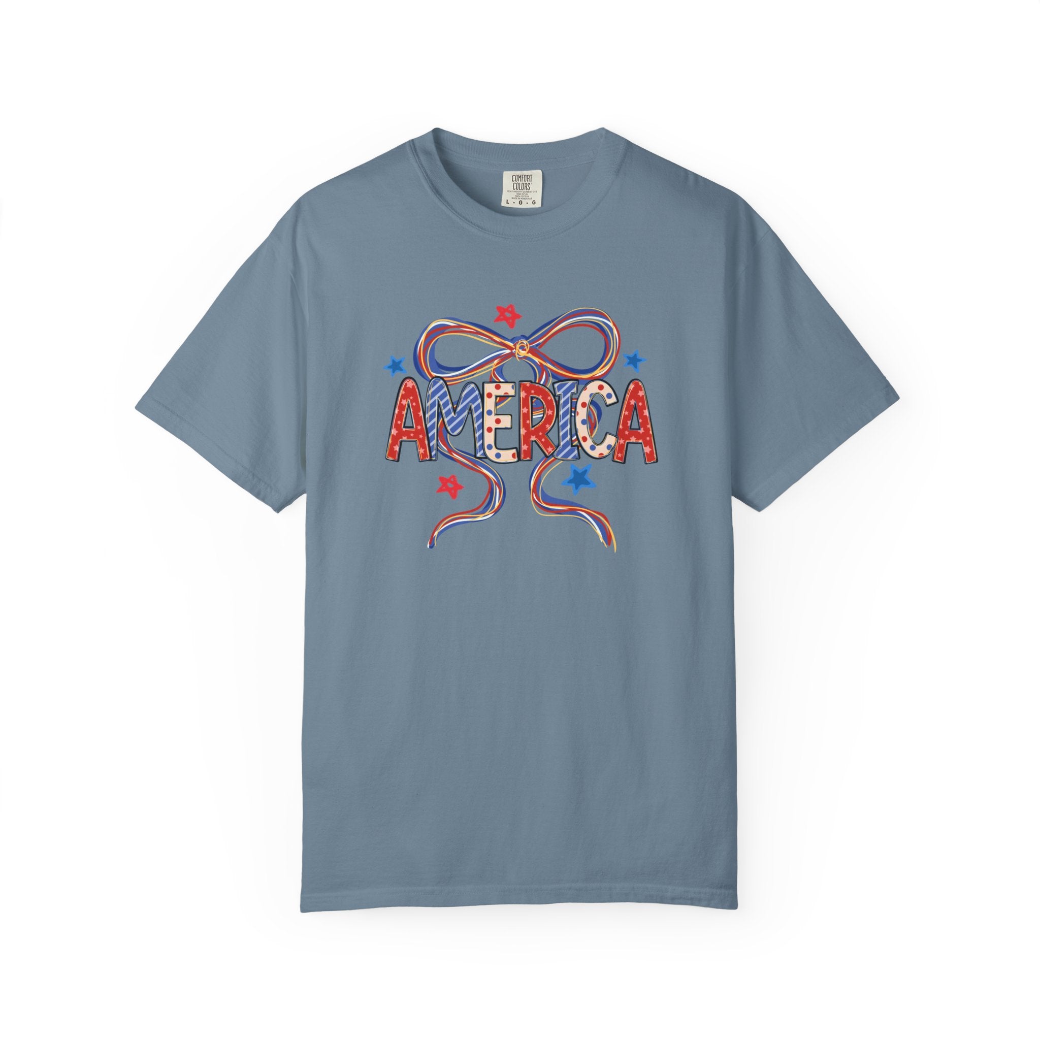 Preppy America Coquette Tee | Patriotic Bow Graphic T-Shirt