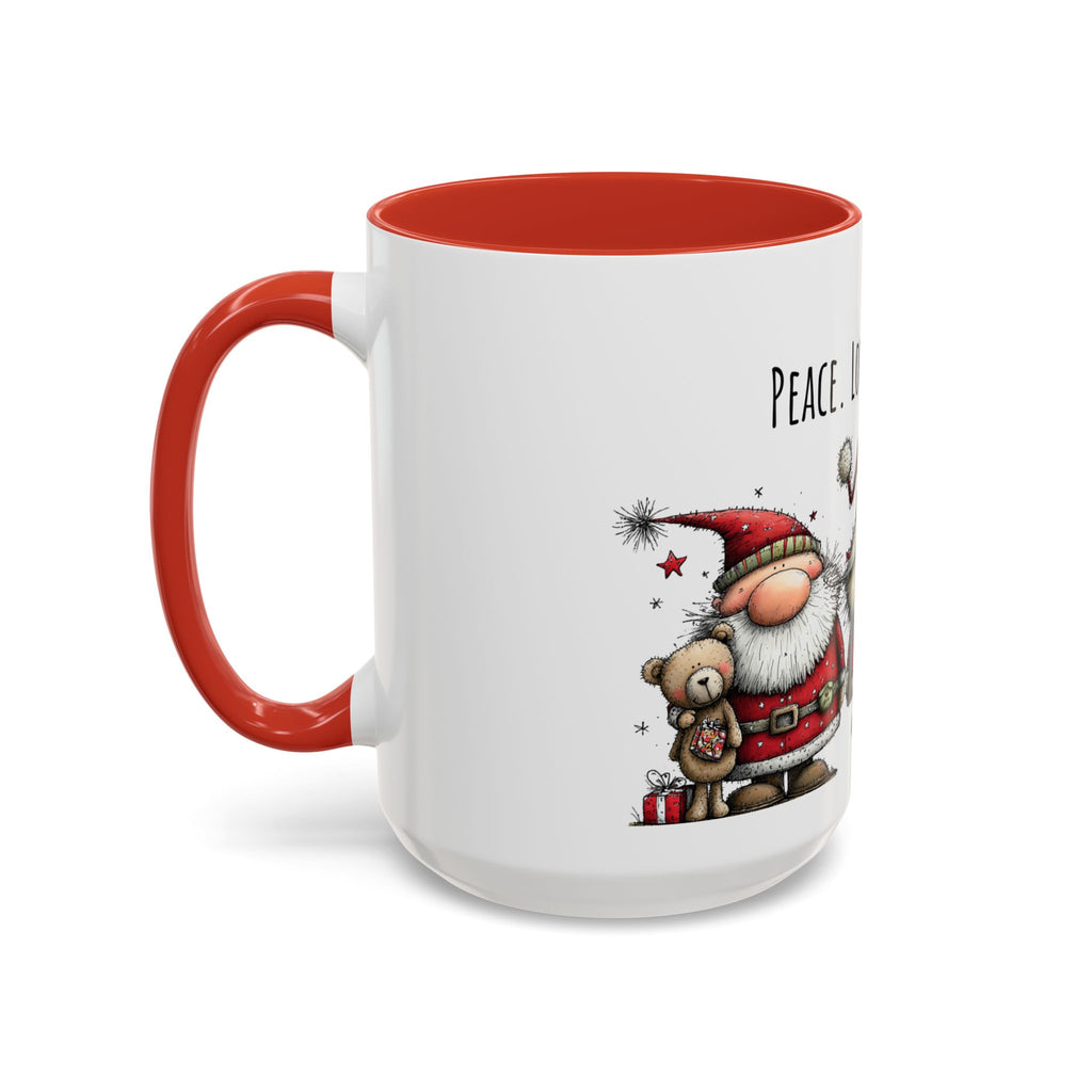 Peace Love Caffeine Santa Mug – Cozy Christmas Coffee Cup
