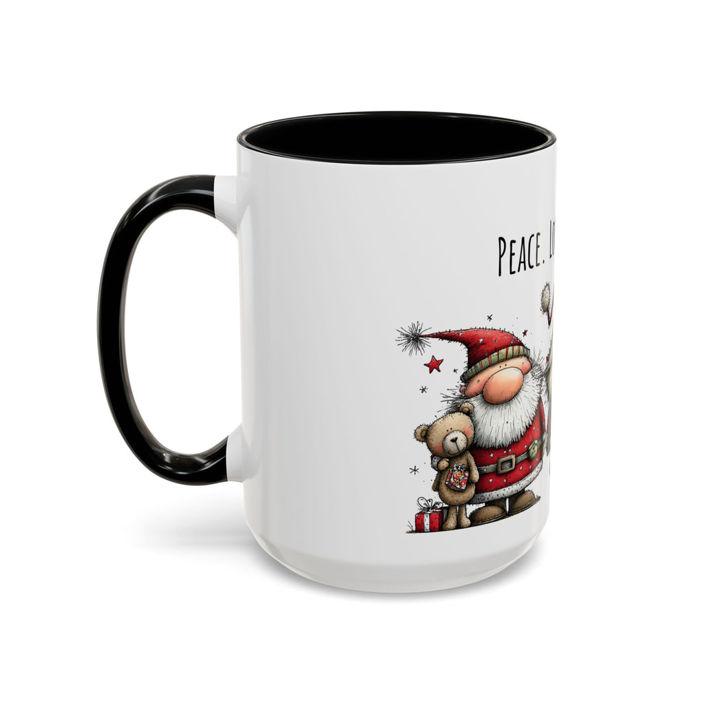 Peace Love Caffeine Santa Mug – Cozy Christmas Coffee Cup