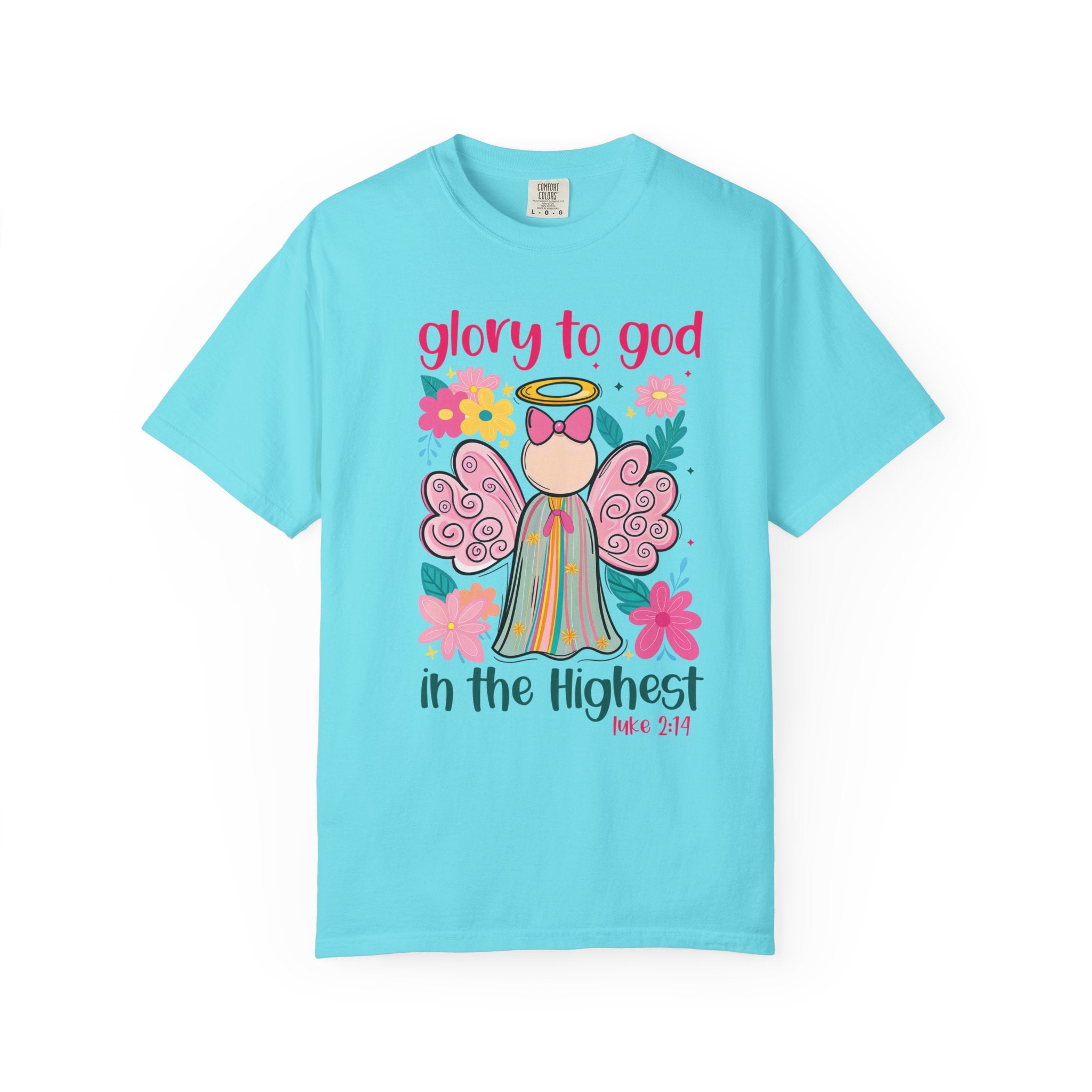 Glory to God in the Highest Christmas T-Shirt – Christian Angel Tee