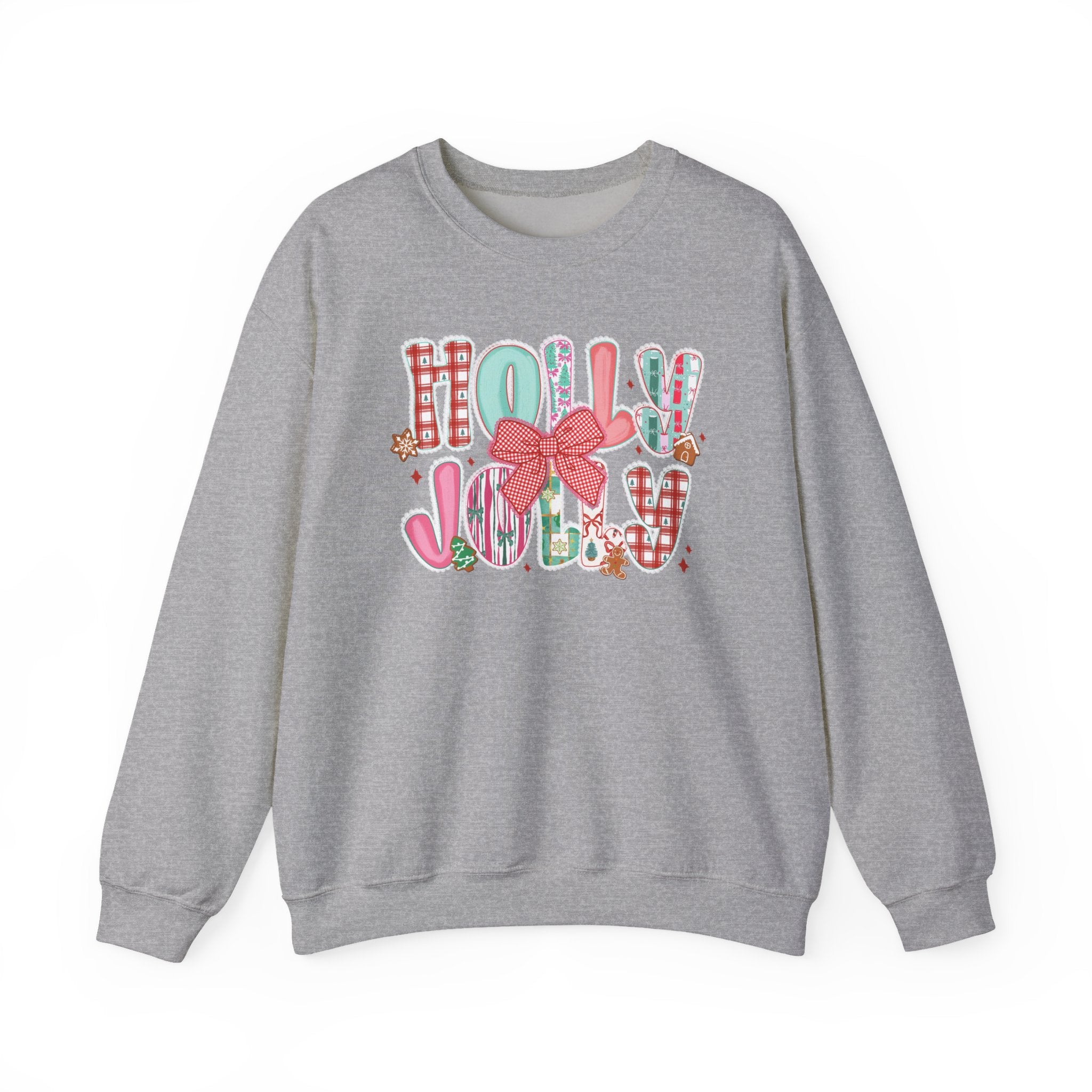 Holly Jolly Christmas Sweatshirt| Cute Retro Holiday Pullover for Women