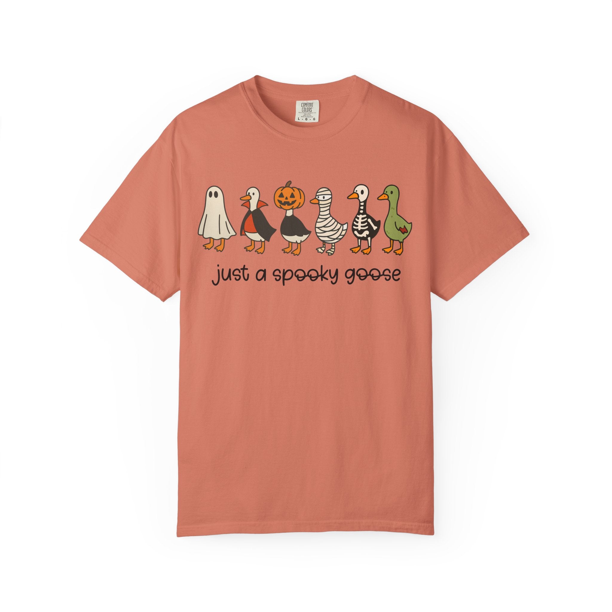 Just a Spooky Goose Halloween Shirt Comfort Colors Funny Fall Tee