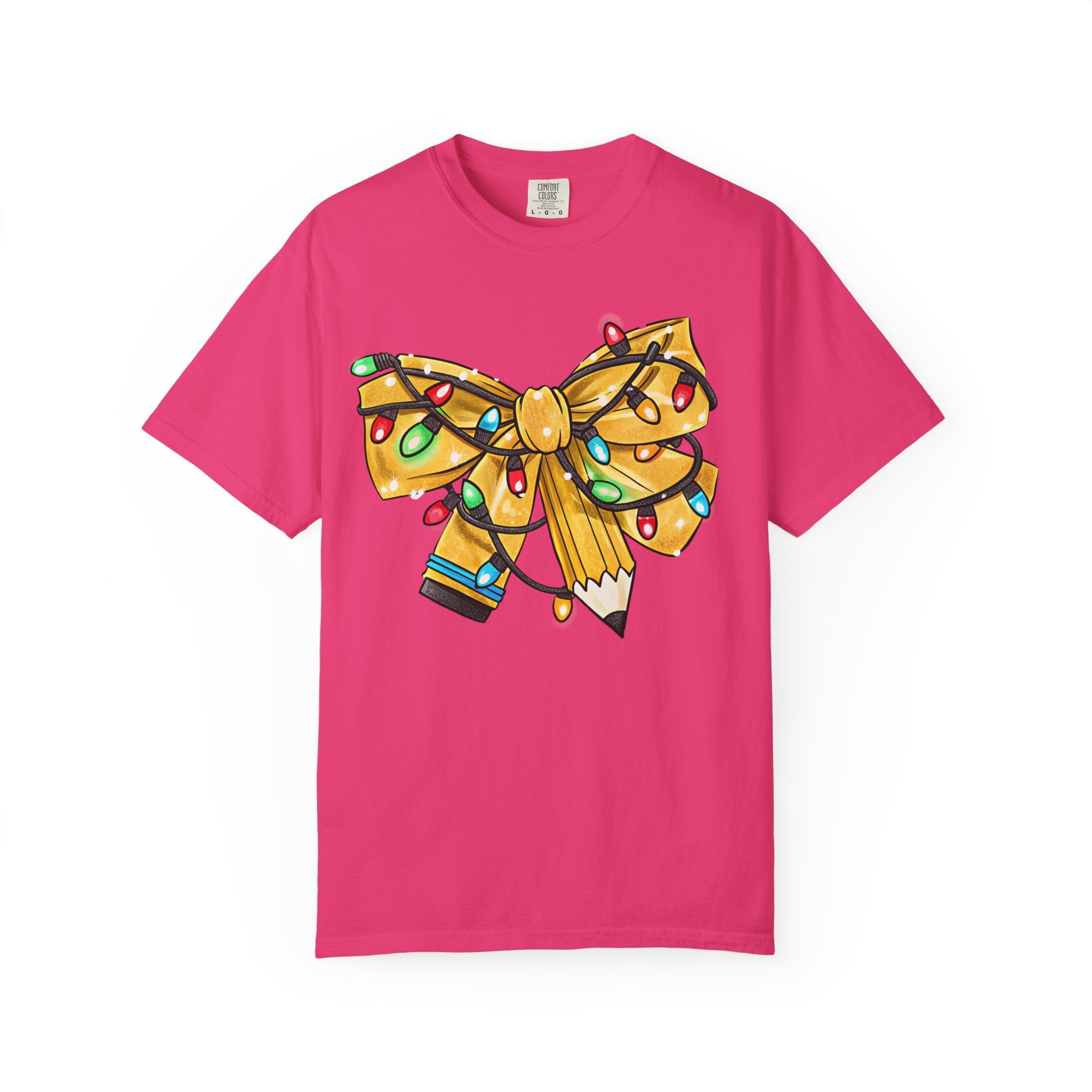 Teacher Christmas Bow T-Shirt – Cute Holiday Coquette Style