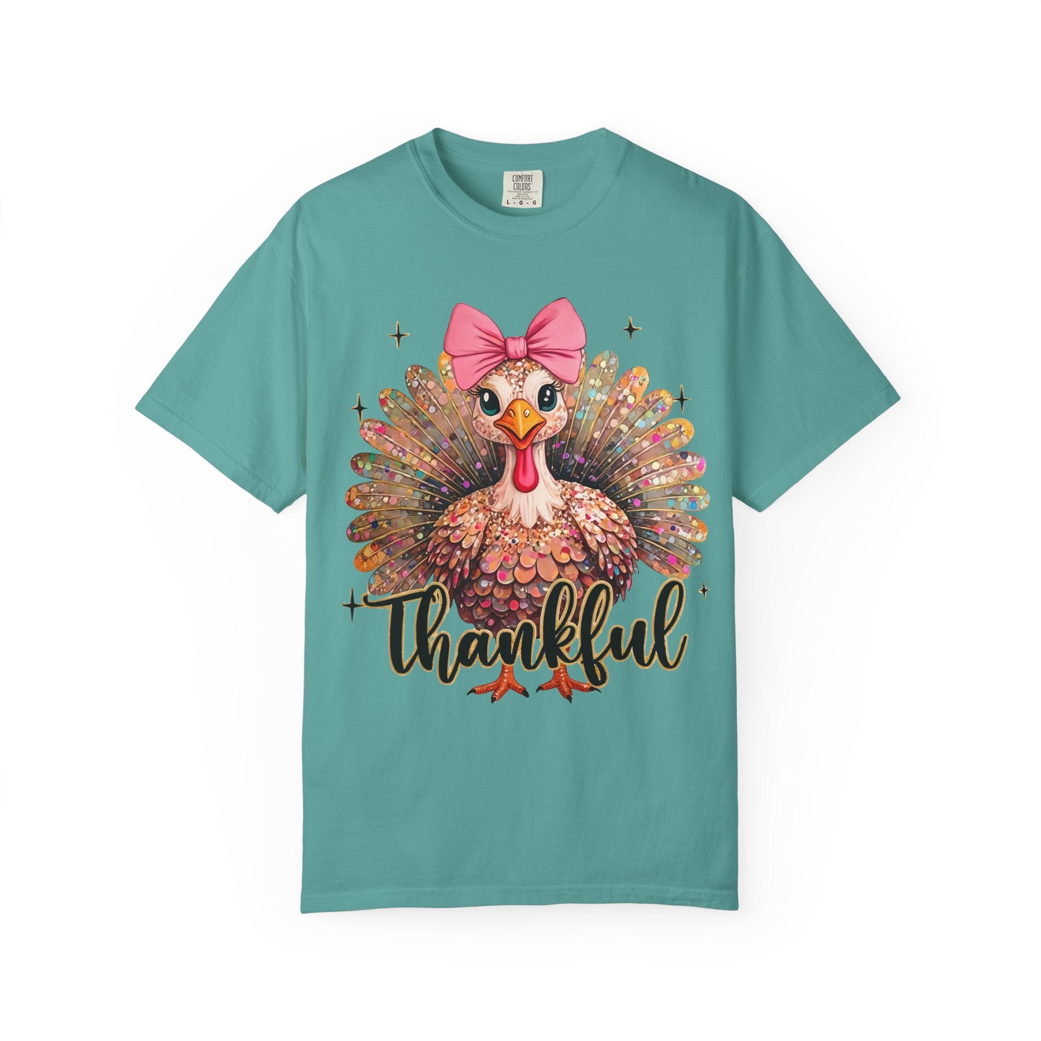 Turkey Glitter T-Shirt – Cute Thanksgiving Shirt | Unisex Fall Tee