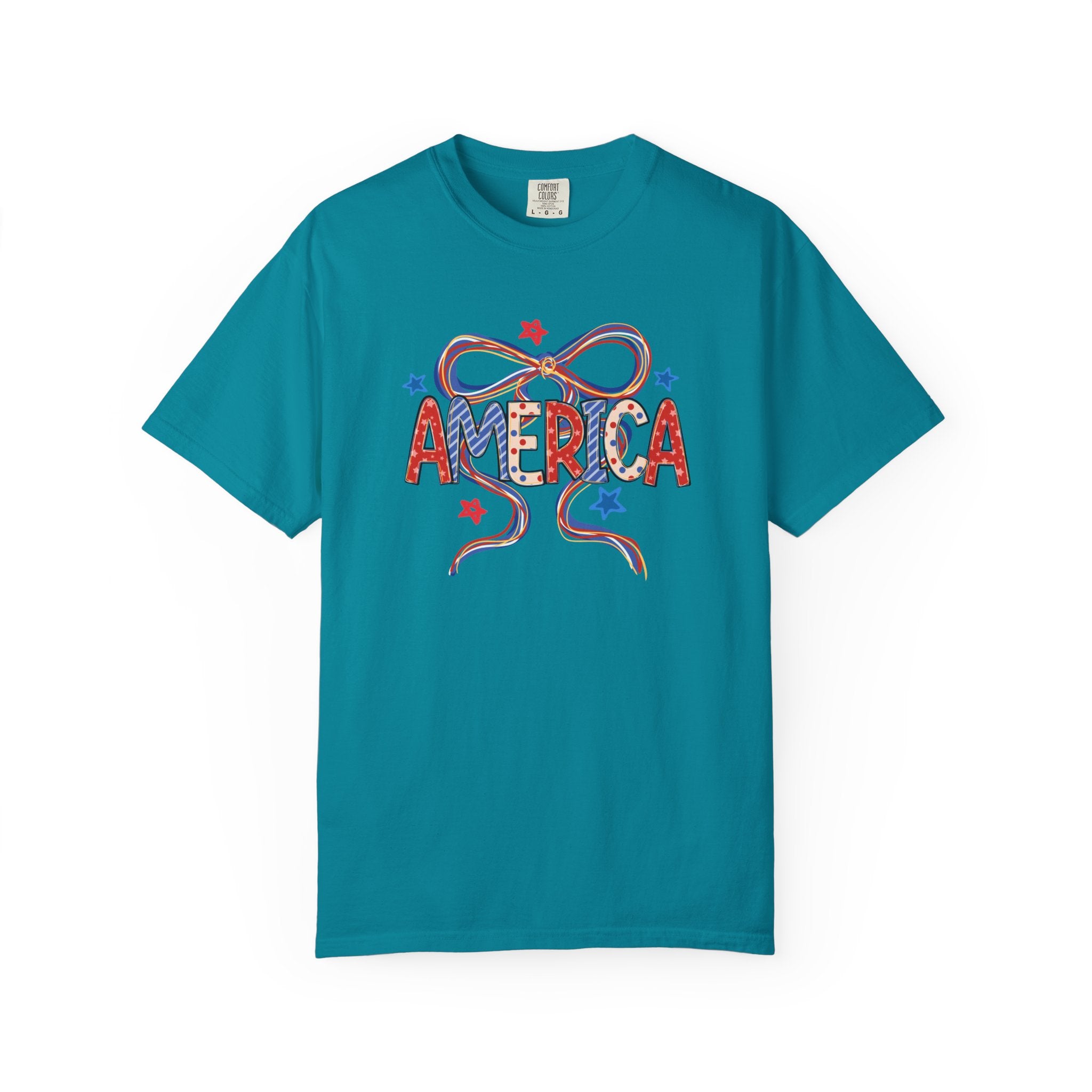 Preppy America Coquette Tee | Patriotic Bow Graphic T-Shirt