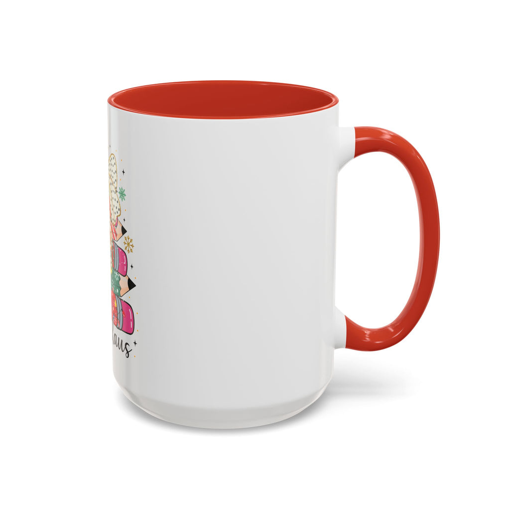 Mrs. Claus Christmas Mug – Teacher Pencil Tree Holiday Cup