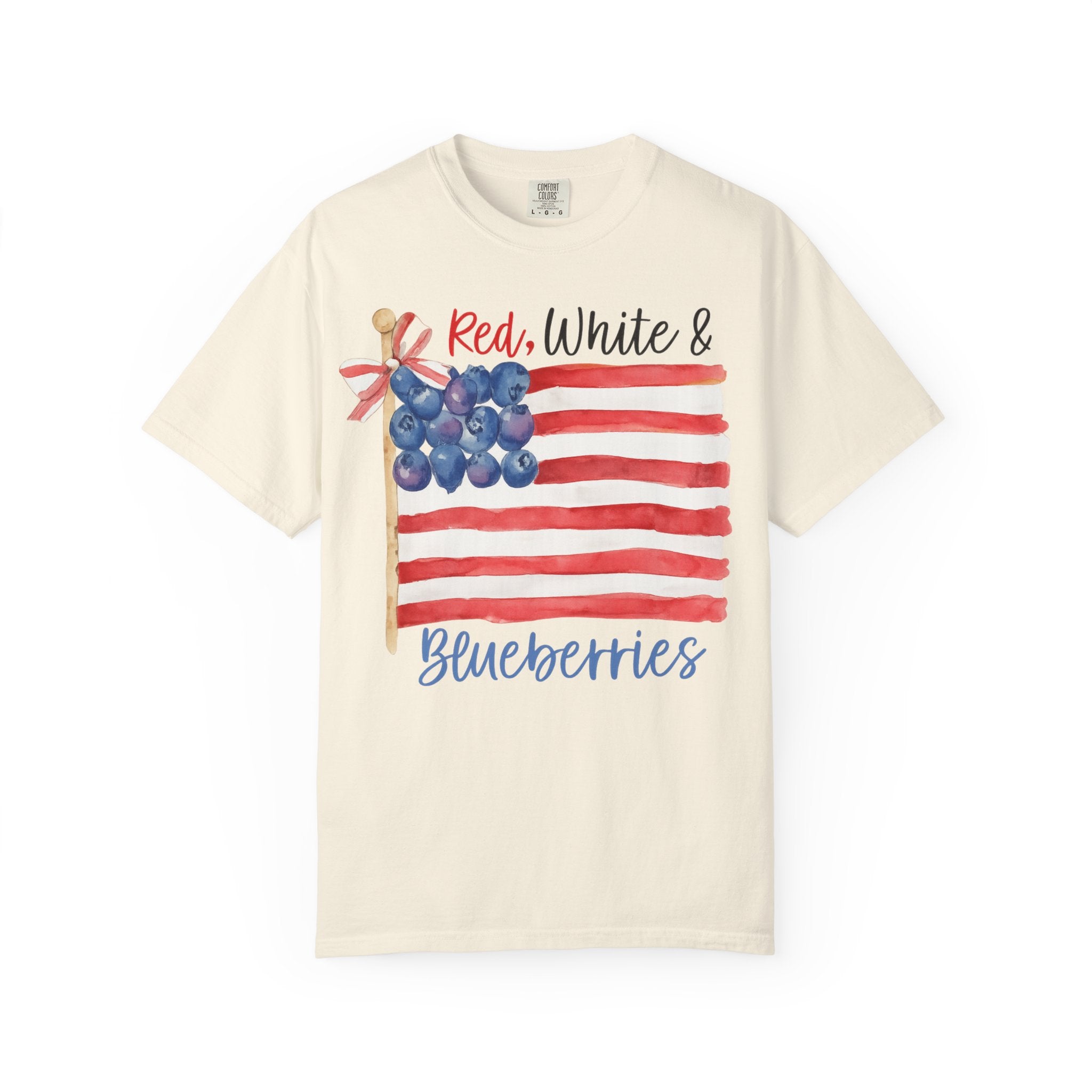 Red, White & Blueberries Tee – Patriotic Flag Shirt – Watercolor Americana