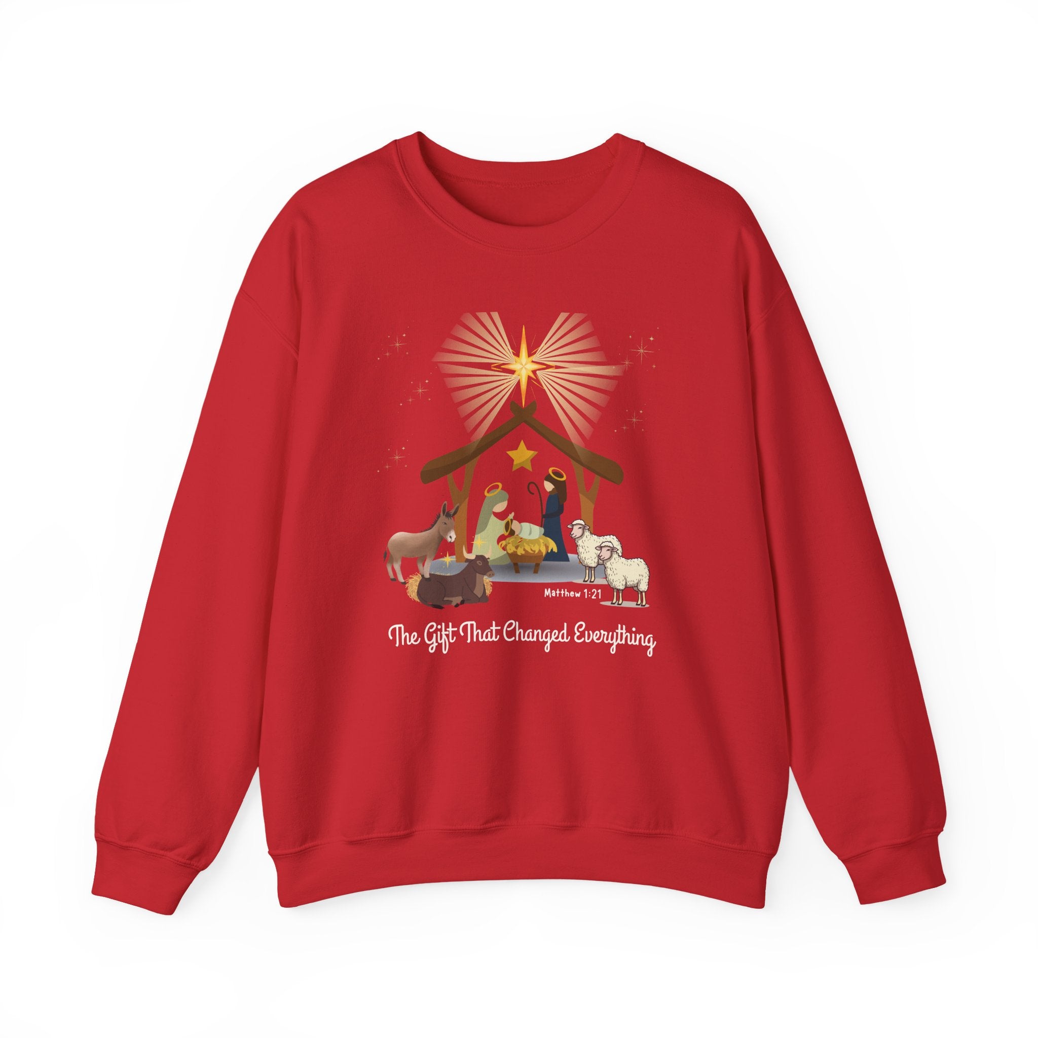 The Gift That Changed Everything Sweatshirt | Christian Nativity Christmas Crewneck | Religious Holiday Sweater