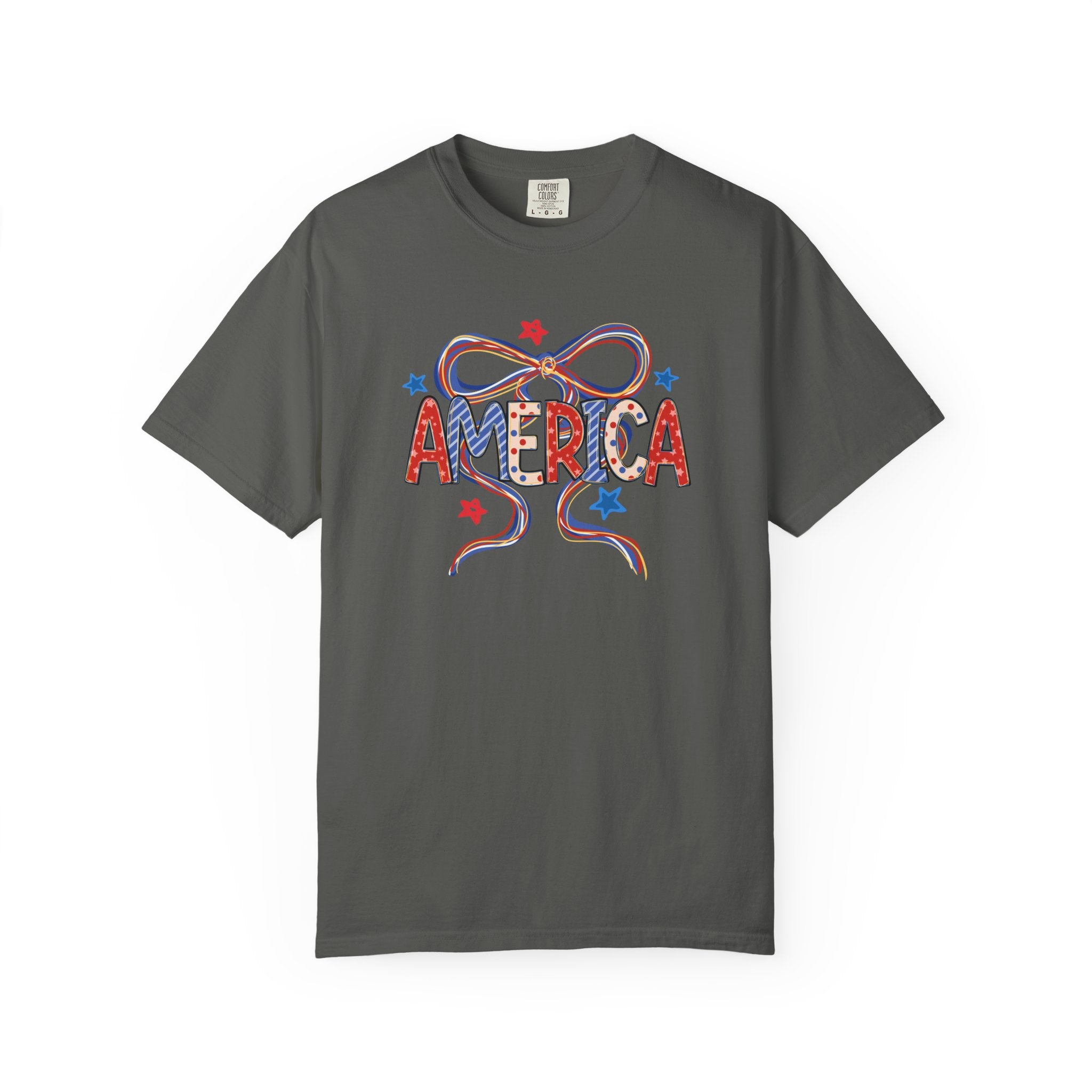 Preppy America Coquette Tee | Patriotic Bow Graphic T-Shirt