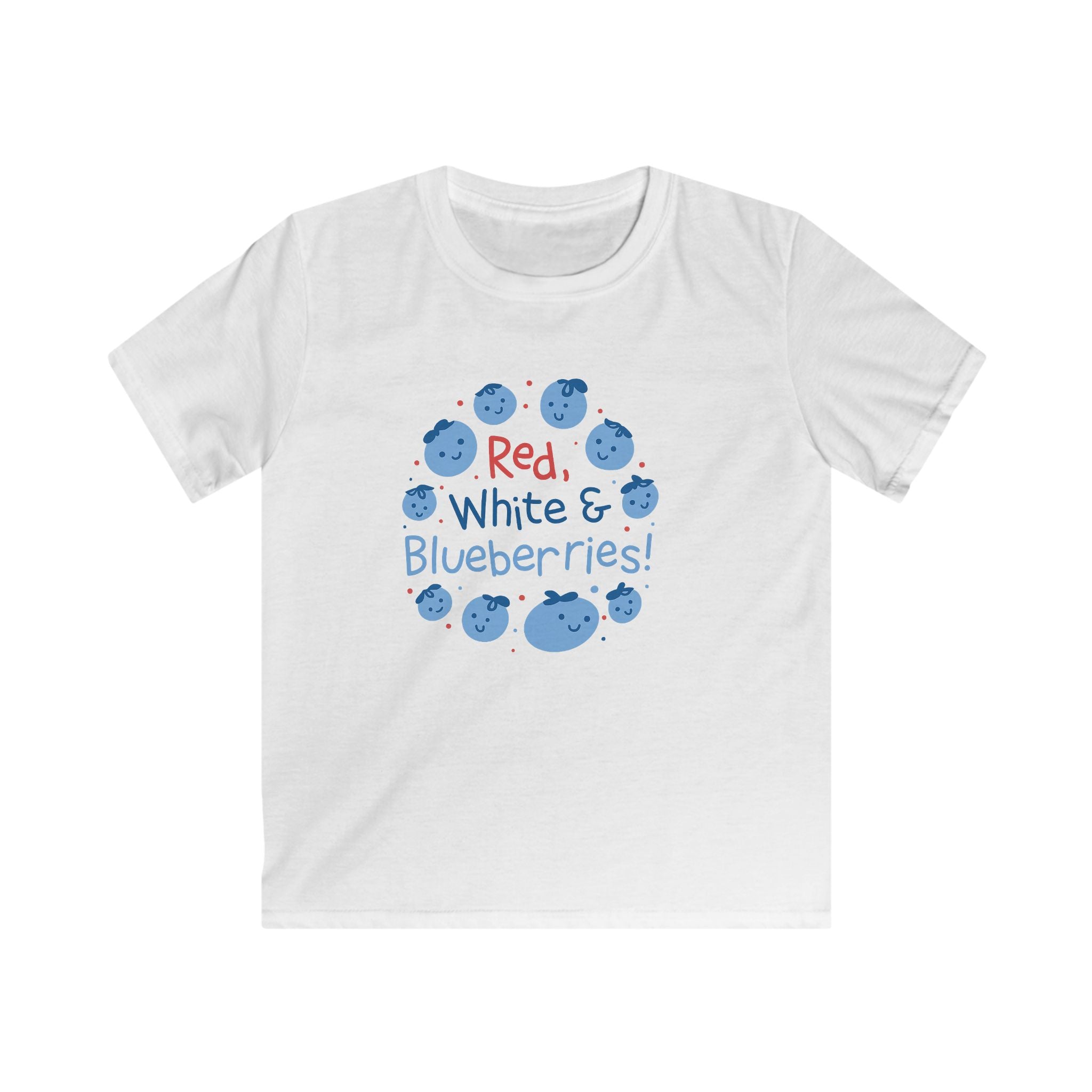 Kids “Red, White & Blueberries” Tee – Patriotic Blueberry Shirt – Limited Edition Memorial Design