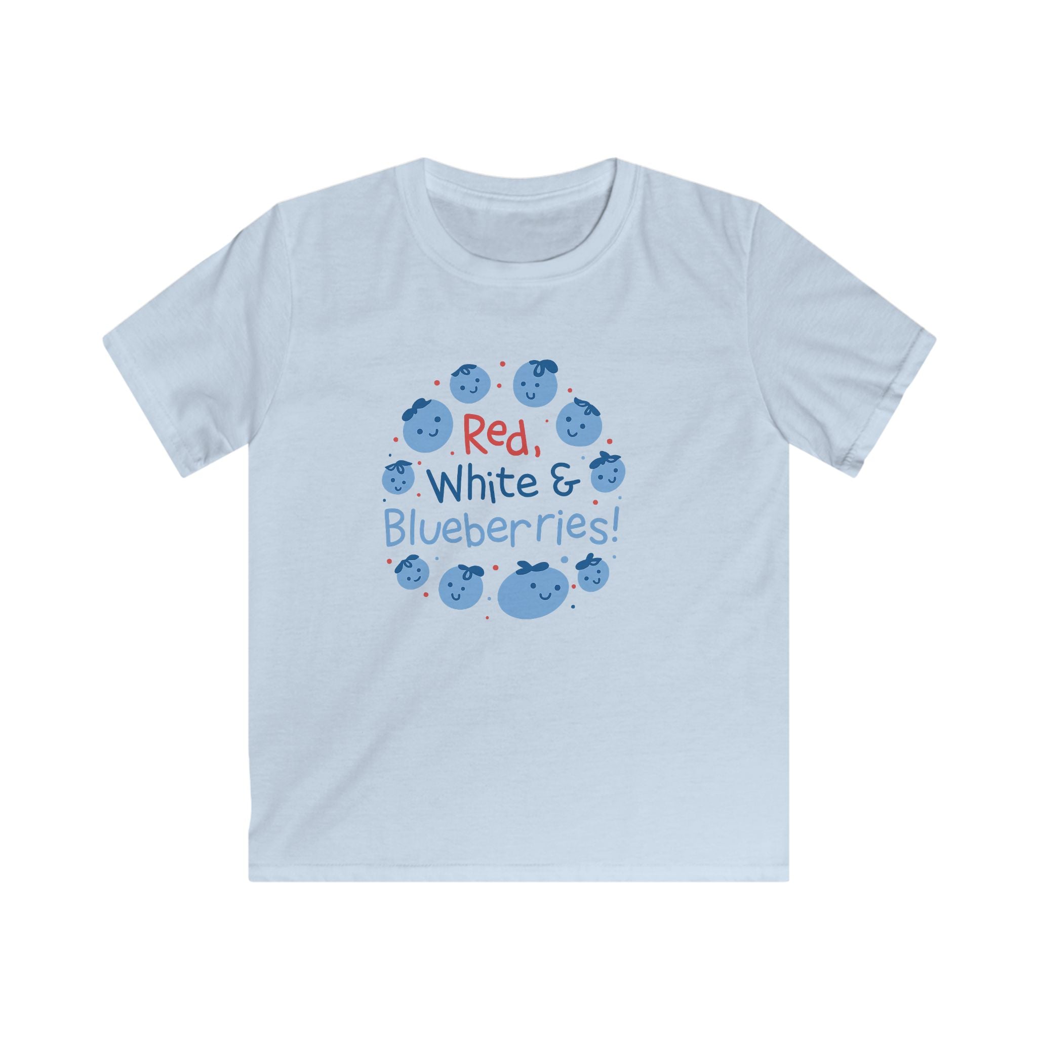 Kids “Red, White & Blueberries” Tee – Patriotic Blueberry Shirt – Limited Edition Memorial Design
