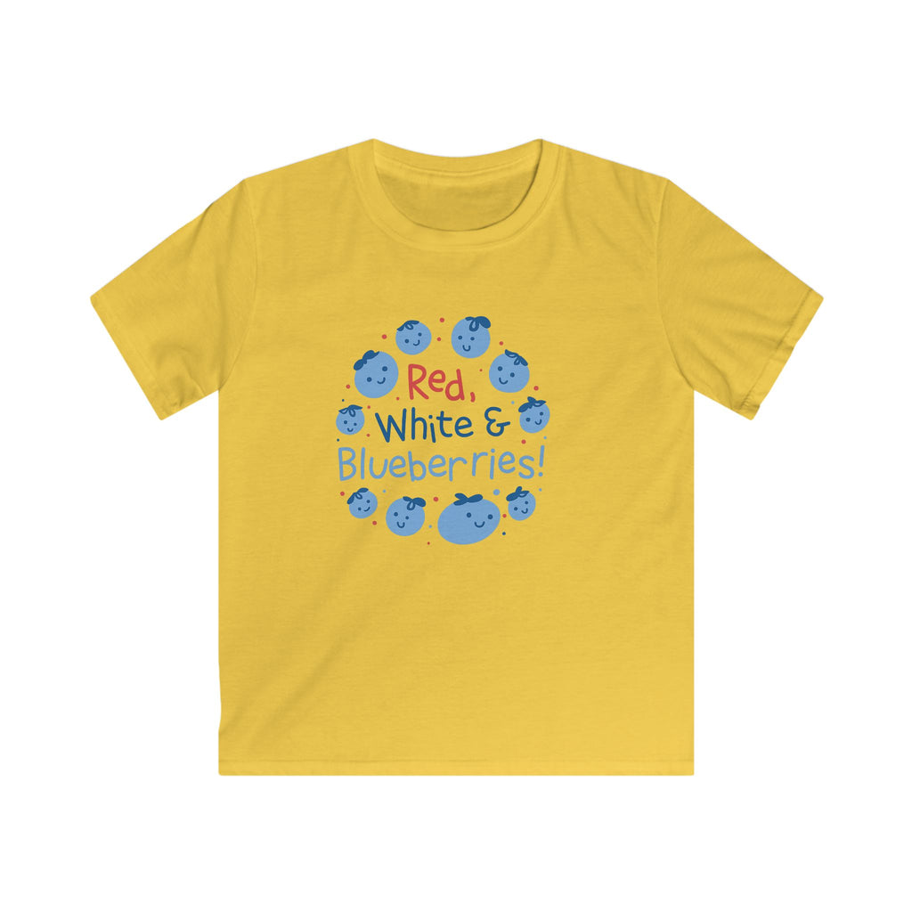 Kids “Red, White & Blueberries” Tee – Patriotic Blueberry Shirt – Limited Edition Memorial Design