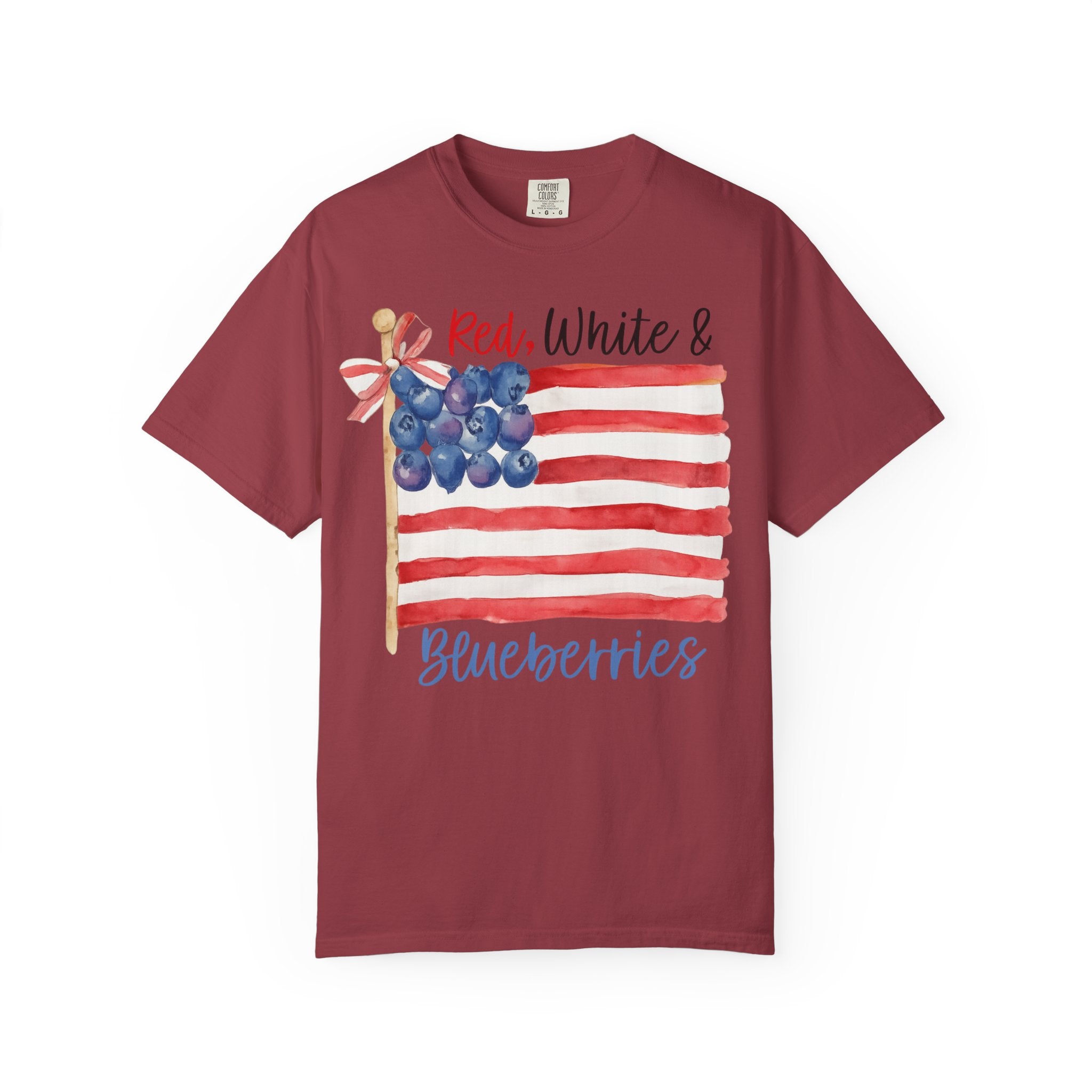 Red, White & Blueberries Tee – Patriotic Flag Shirt – Watercolor Americana