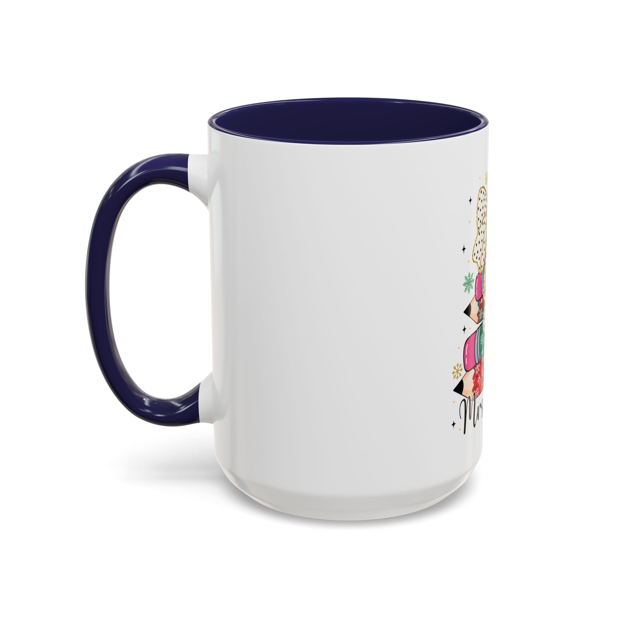 Mrs. Claus Christmas Mug – Teacher Pencil Tree Holiday Cup