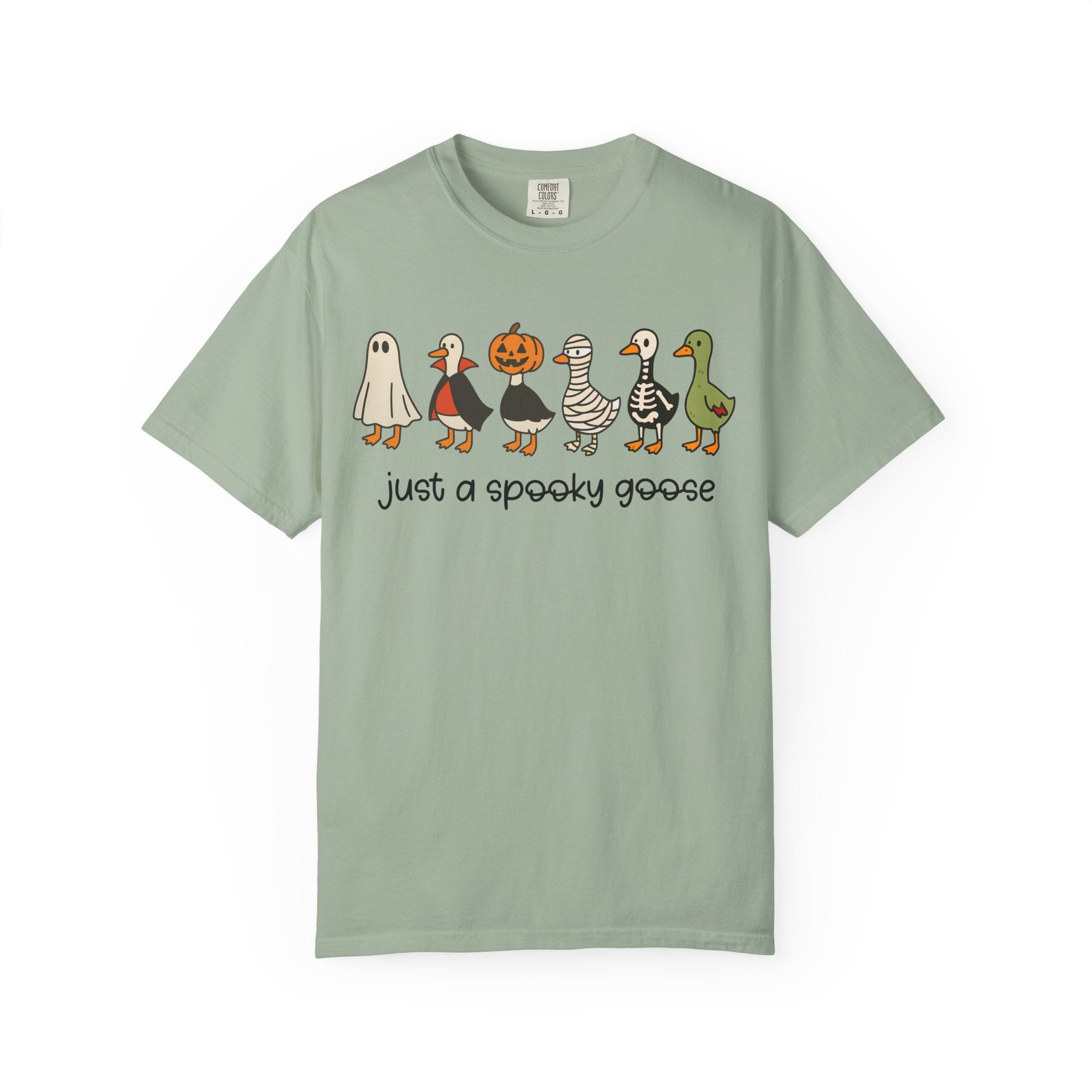 Just a Spooky Goose Halloween Shirt Comfort Colors Funny Fall Tee