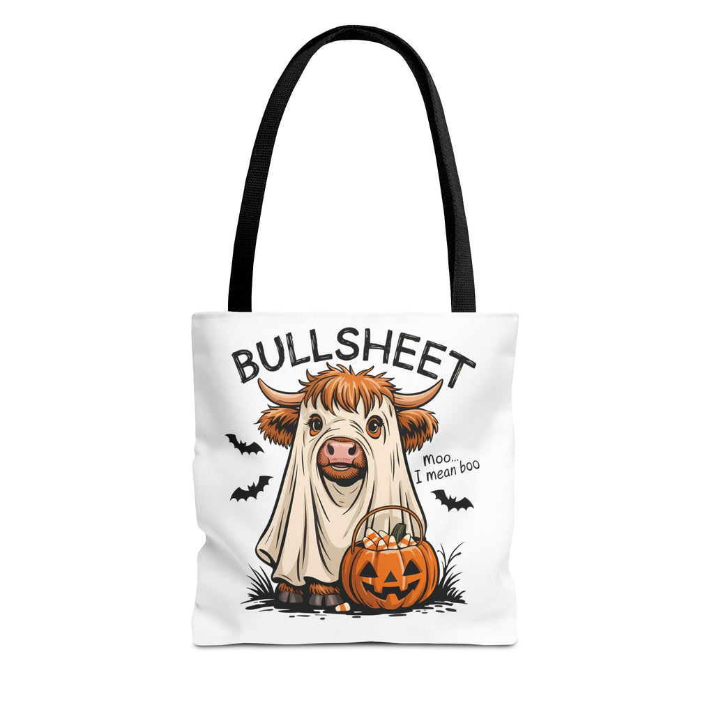 Bullsheet Halloween Canvas Tote Bag – Highland Cow Trick-or-Treat Bag
