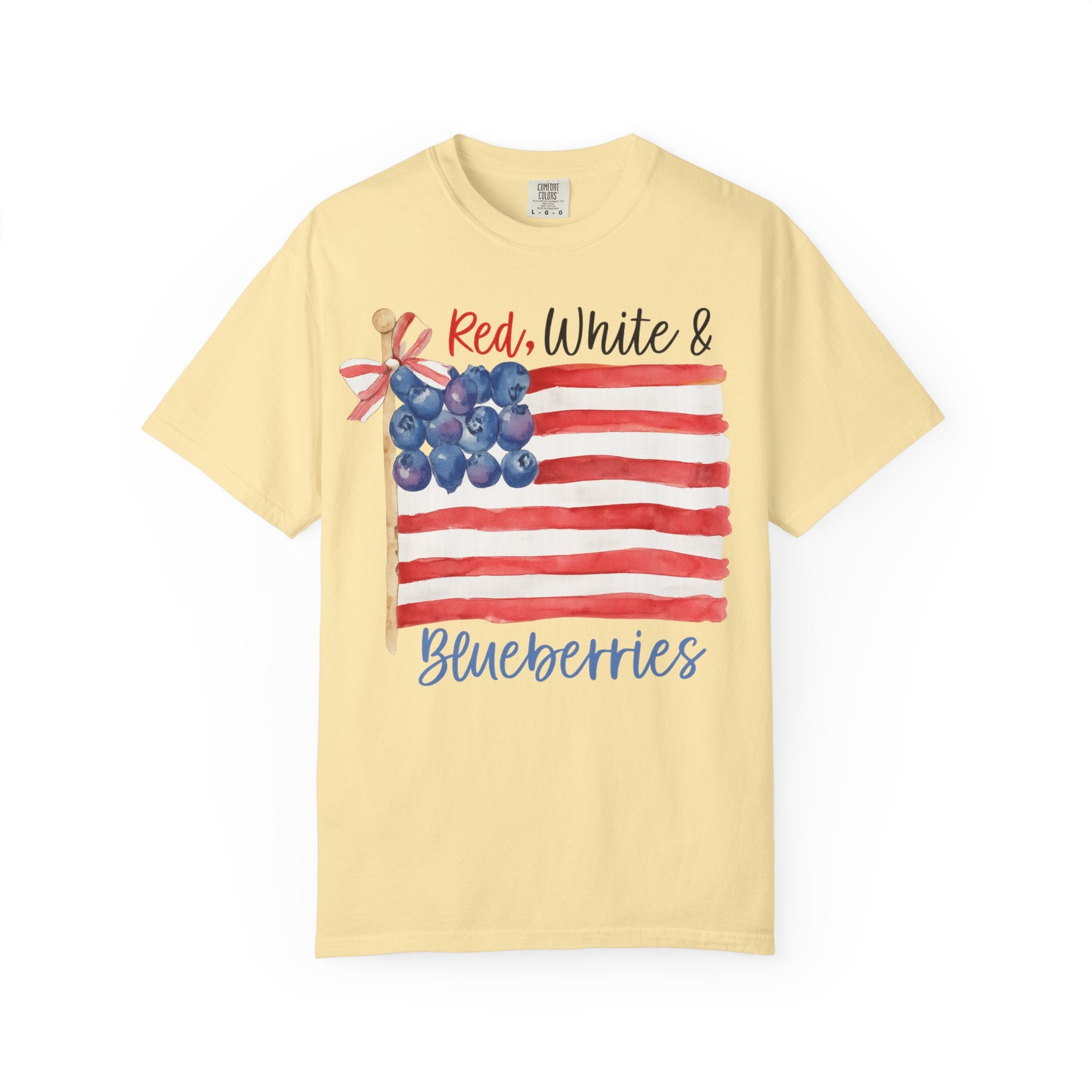 Red, White & Blueberries Tee – Patriotic Flag Shirt – Watercolor Americana