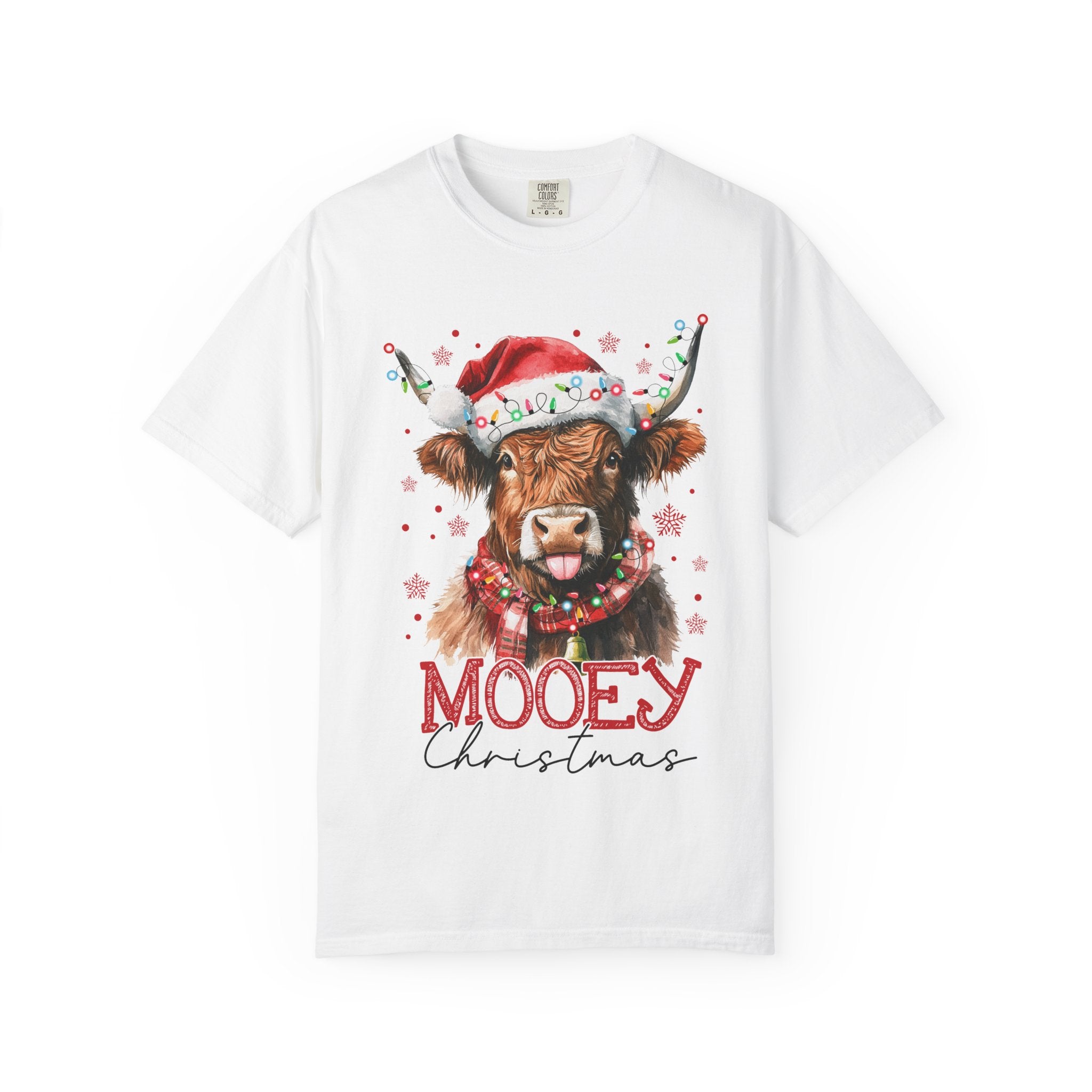 Mooey Christmas Highland Cow Sweatshirt | Funny Holiday Farm Animal Sweater, Cute Christmas Pullover for Women