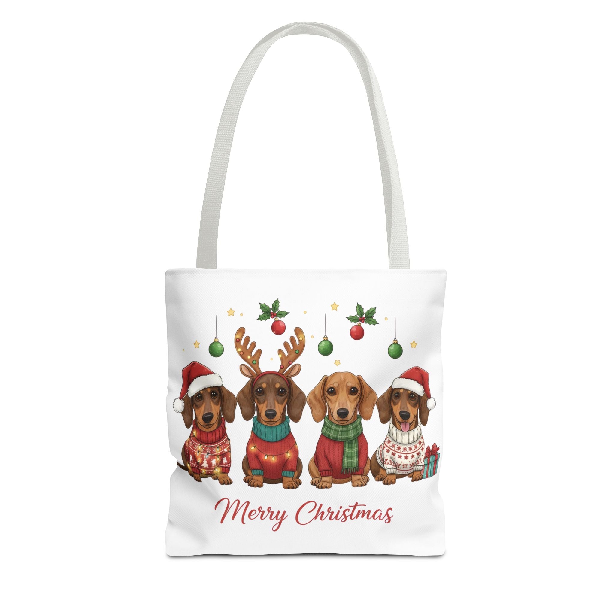 Dachshund Christmas Tote – Canvas Bag with Cute Holiday Dog Design