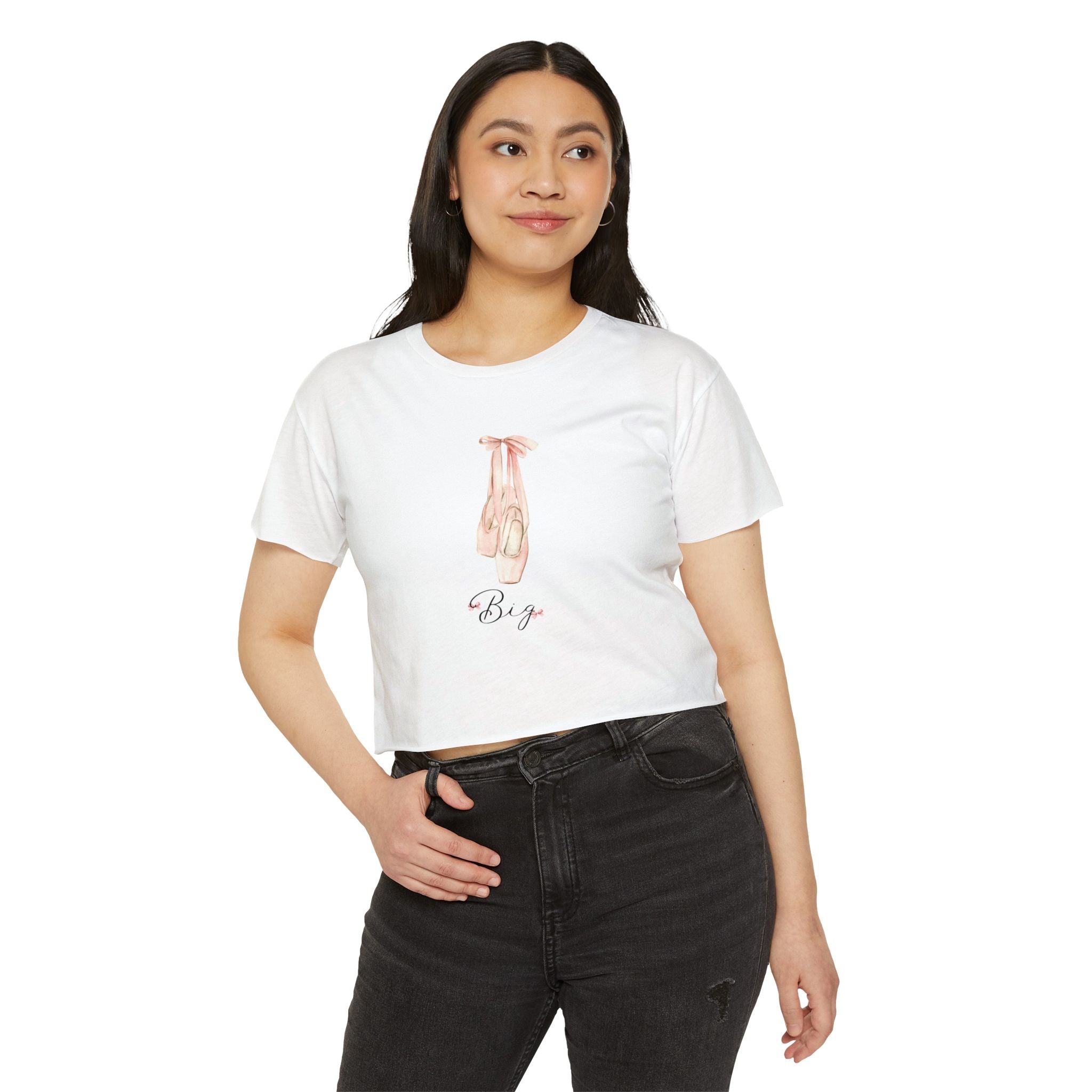 Big Sister Sorority Crop Top | Cute Ballet-Inspired Shirt for Sorority Bigs | Dance & Festival Style Top