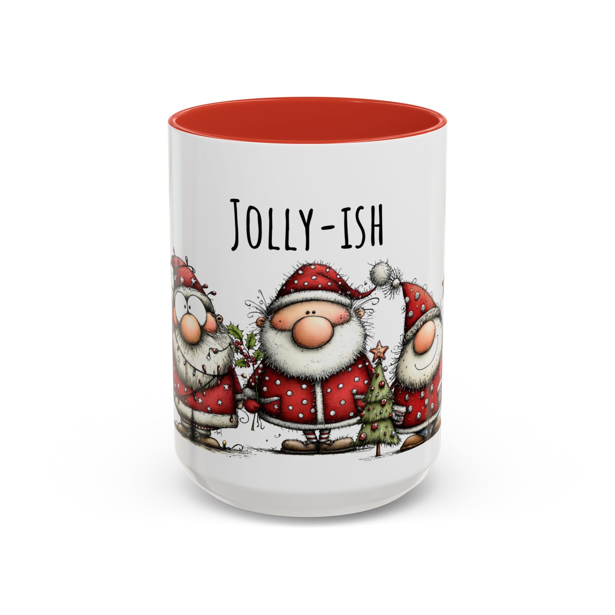 Jolly-Ish Coffee Mug - Festive Holiday Drinkware, Christmas Gift, Santa Decor, Fun Coffee Cup, Winter Cheer Mug