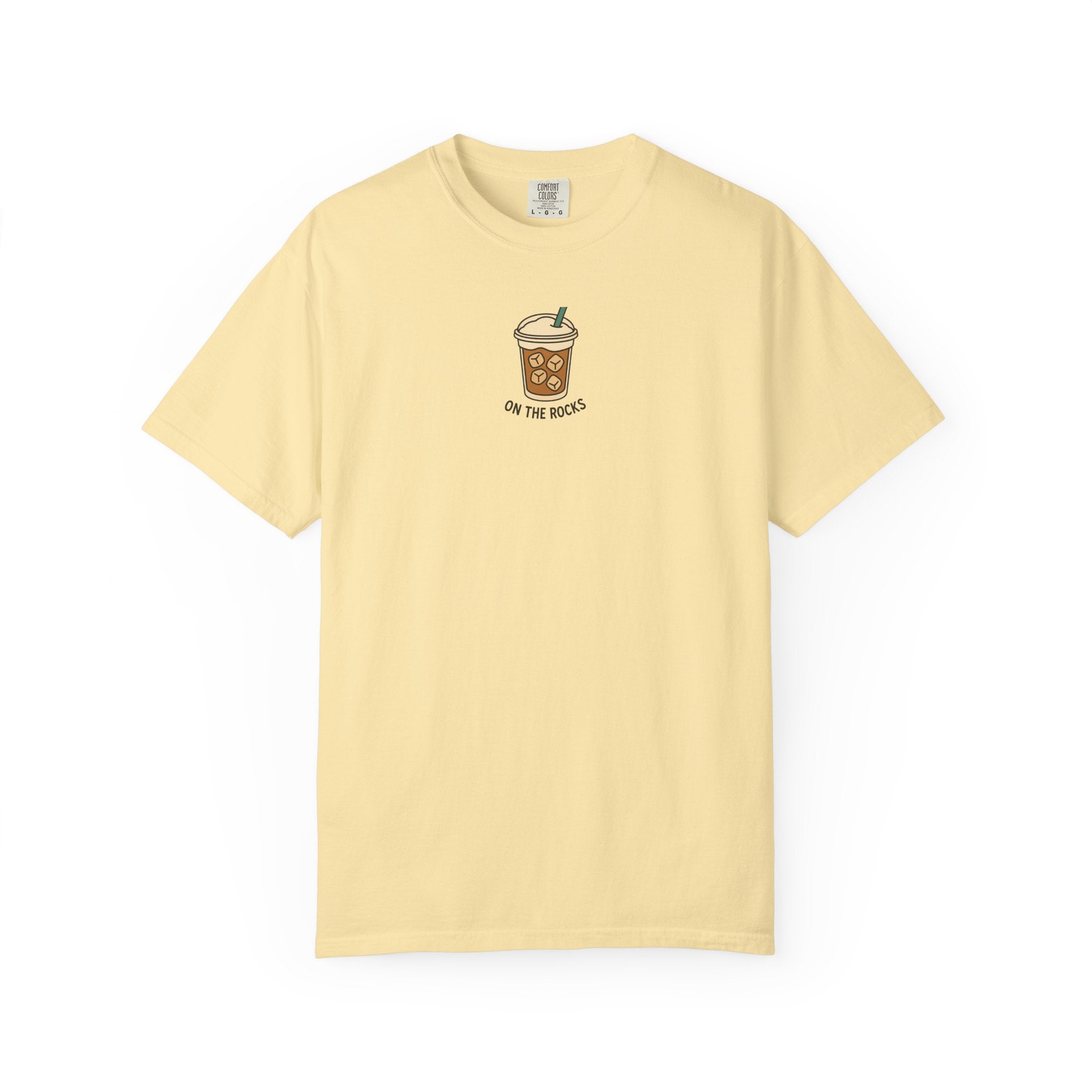 On The Rocks Iced Coffee Shirt – Comfort Colors Tee for Caffeine Lovers
