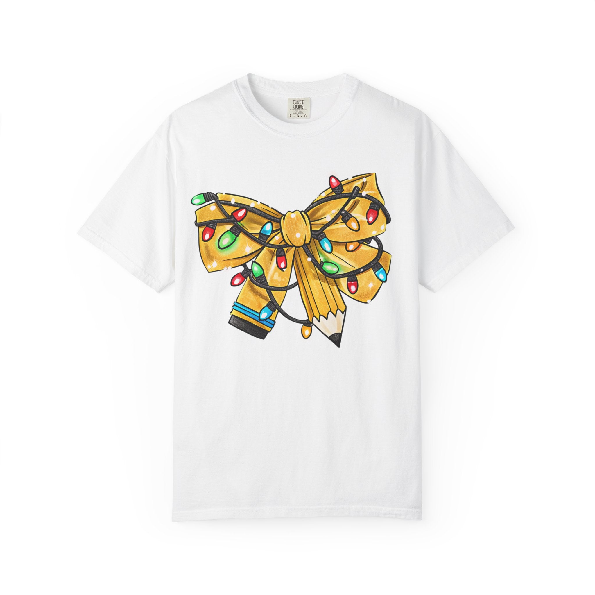 Teacher Christmas Bow T-Shirt – Cute Holiday Coquette Style