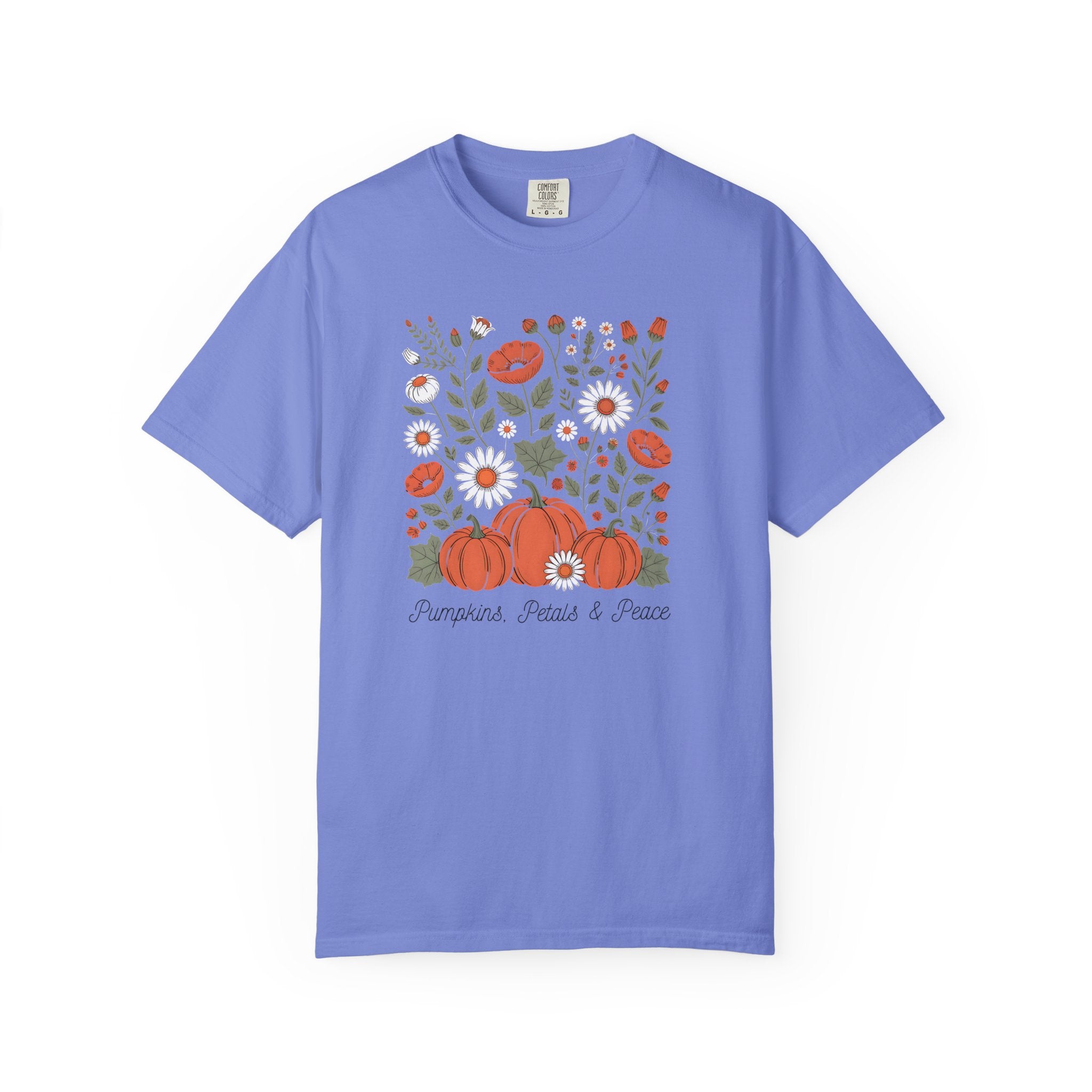 Pumpkins, Petals & Peace Shirt | Fall Floral Pumpkin Graphic Tee | Cute Thanksgiving Outfit
