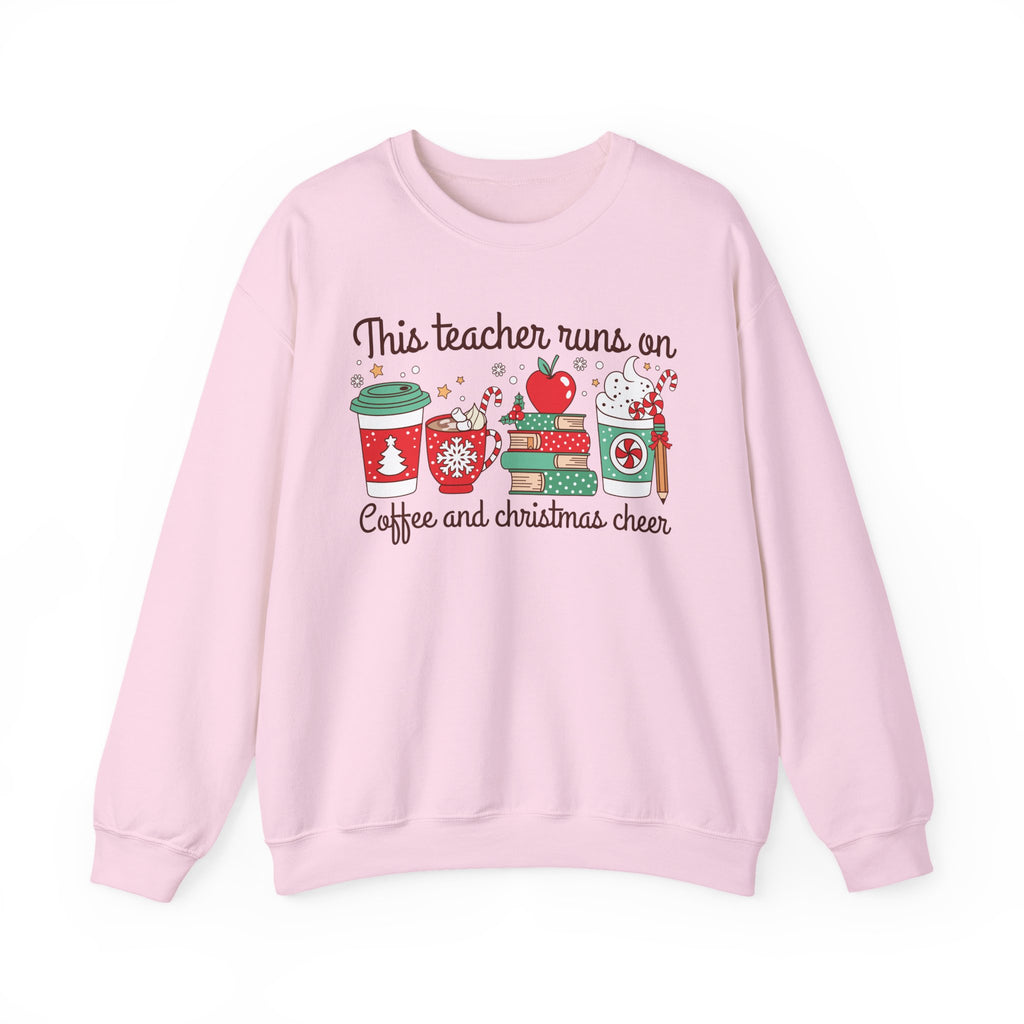 This Teacher Runs on Coffee and Christmas Cheer – Holiday Teacher Shirt or Mug