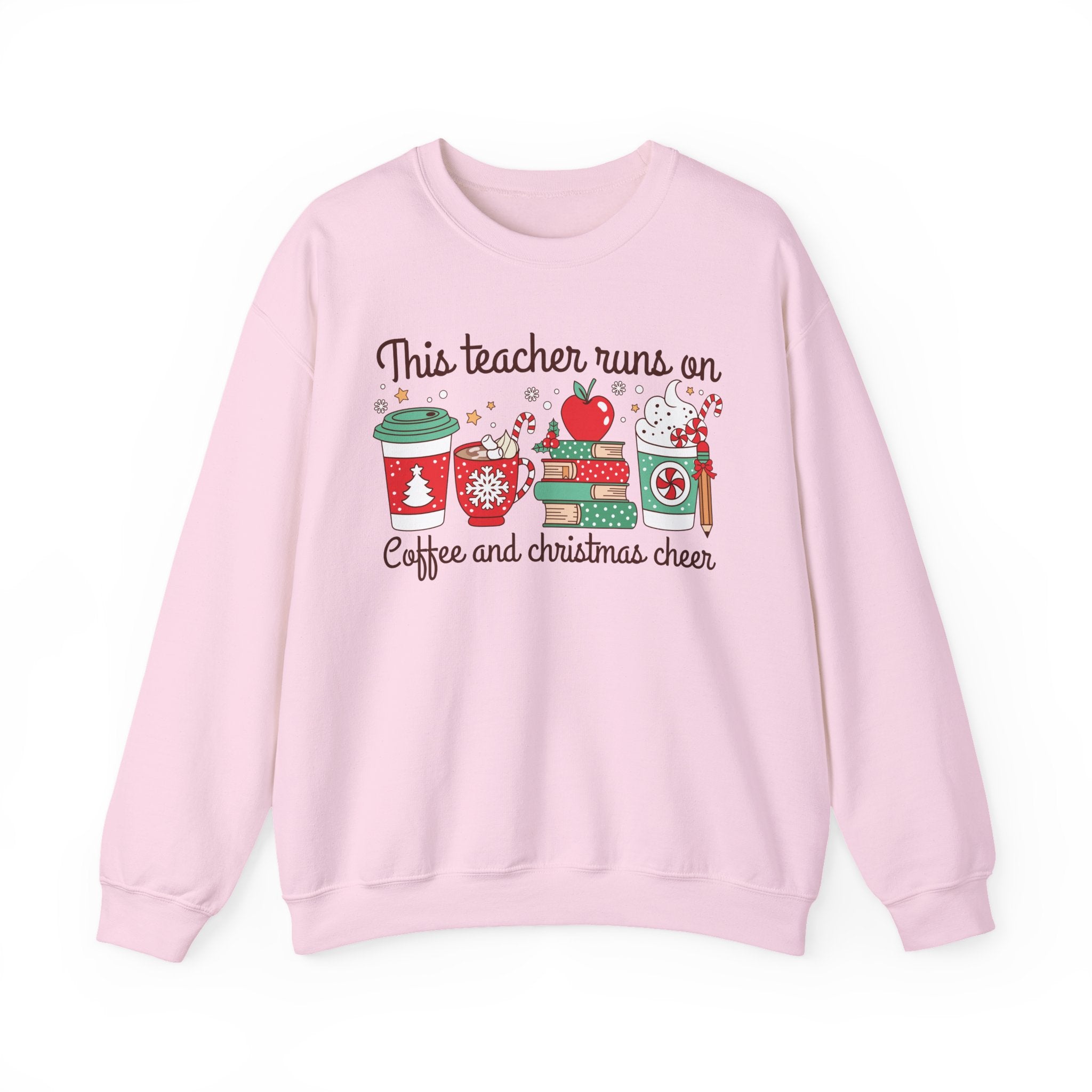 This Teacher Runs on Coffee and Christmas Cheer – Holiday Teacher Shirt or Mug