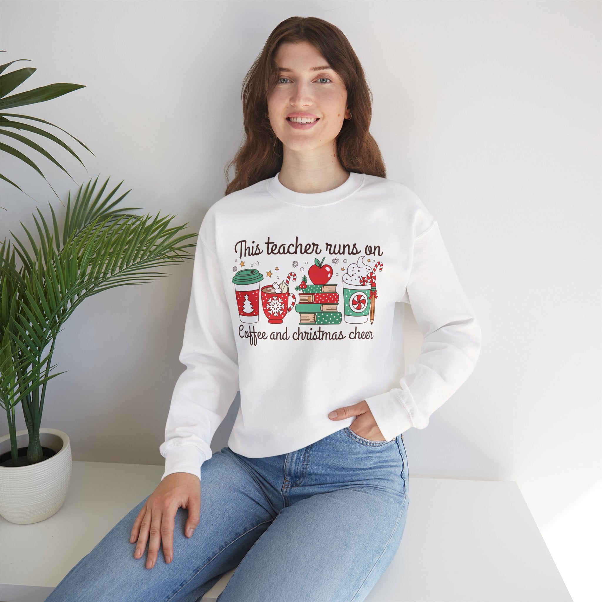 This Teacher Runs on Coffee and Christmas Cheer – Holiday Teacher Shirt or Mug