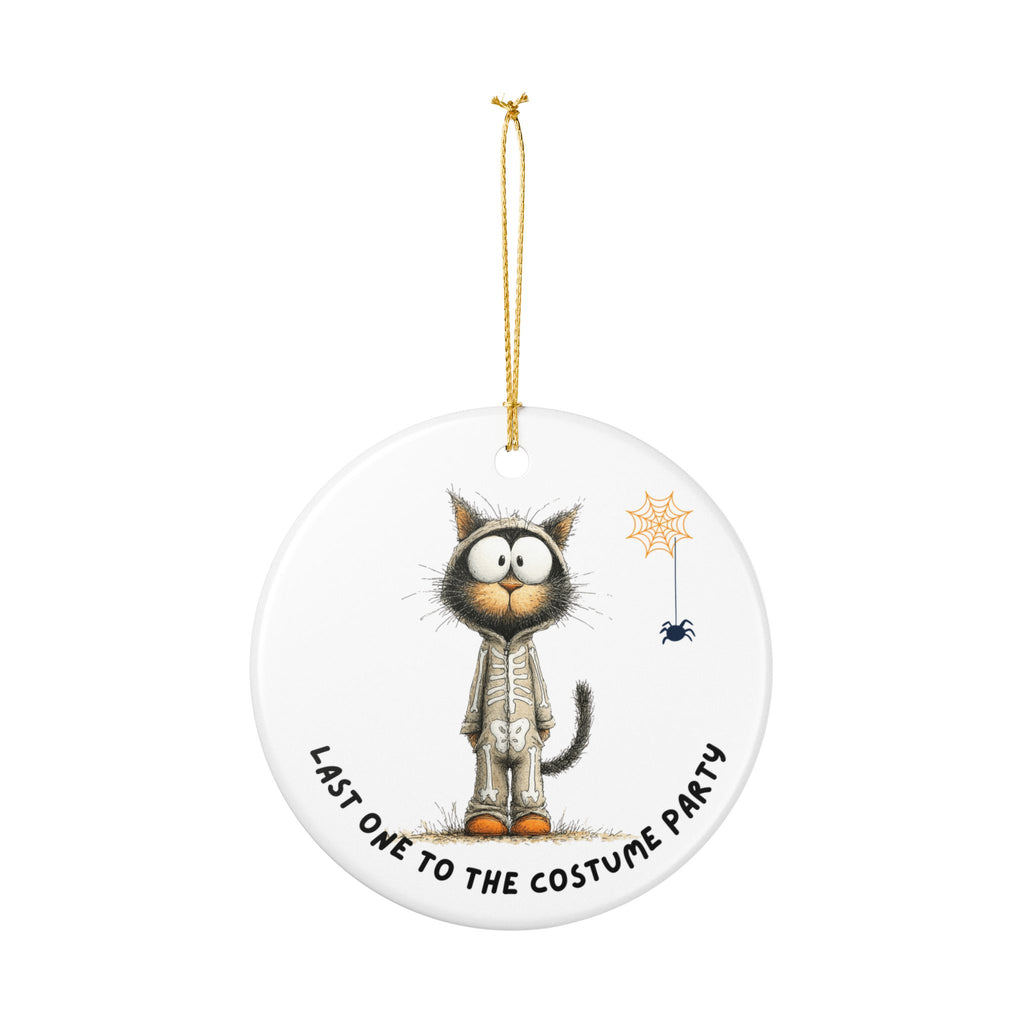 Last One to the Costume Party Cat Ornament | Halloween Skeleton Cat Décor