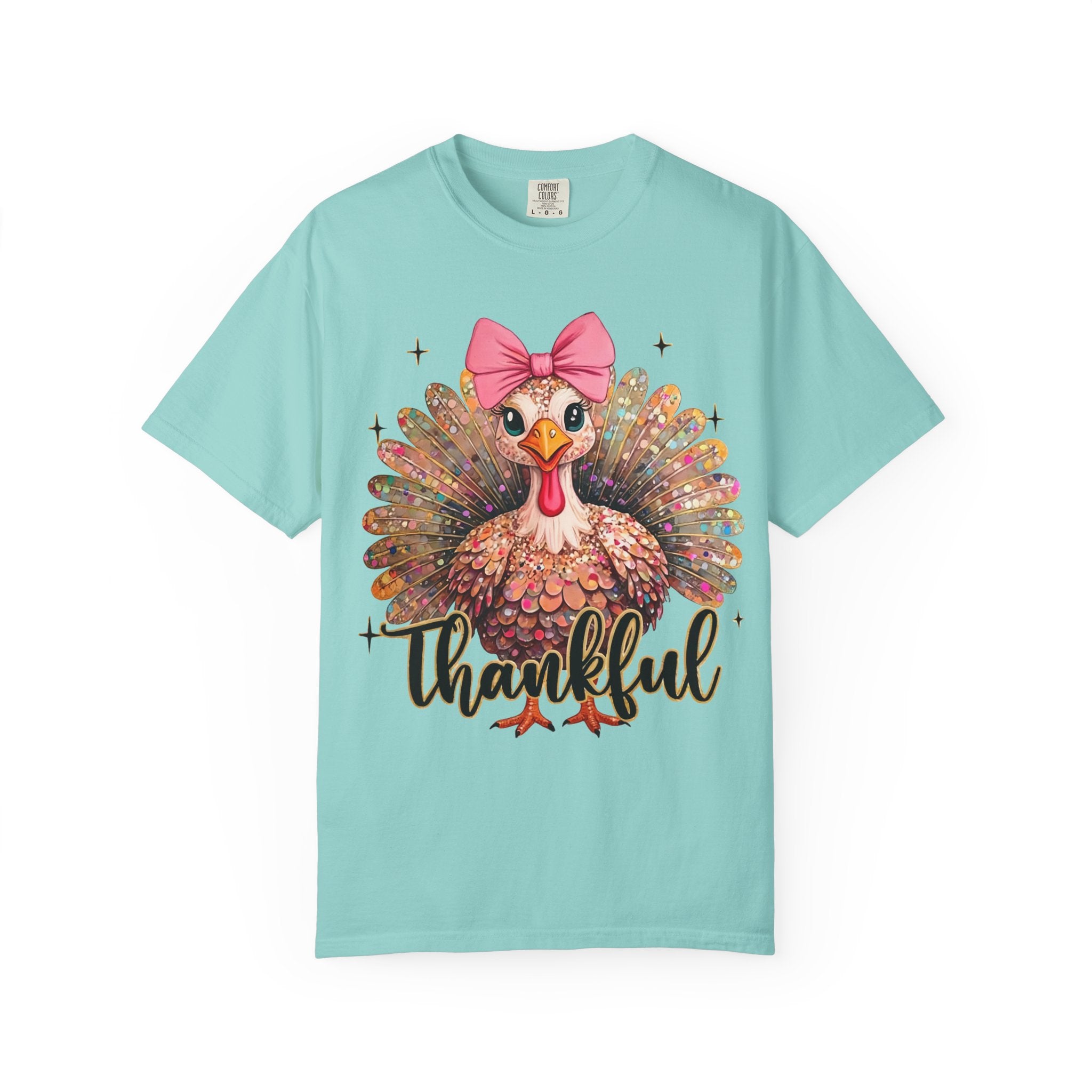 Turkey Glitter T-Shirt – Cute Thanksgiving Shirt | Unisex Fall Tee