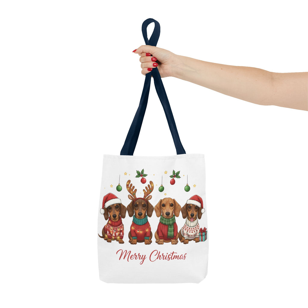Dachshund Christmas Tote – Canvas Bag with Cute Holiday Dog Design
