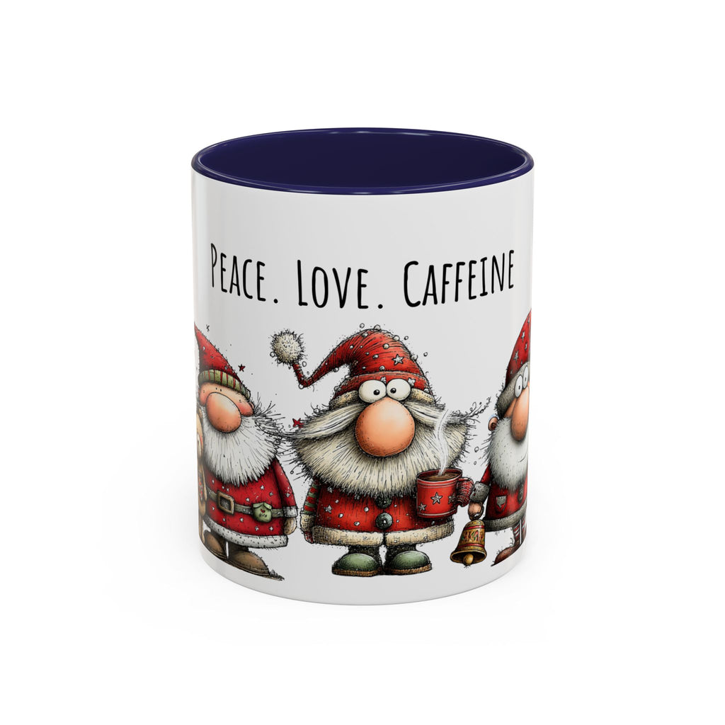 Peace Love Caffeine Santa Mug – Cozy Christmas Coffee Cup
