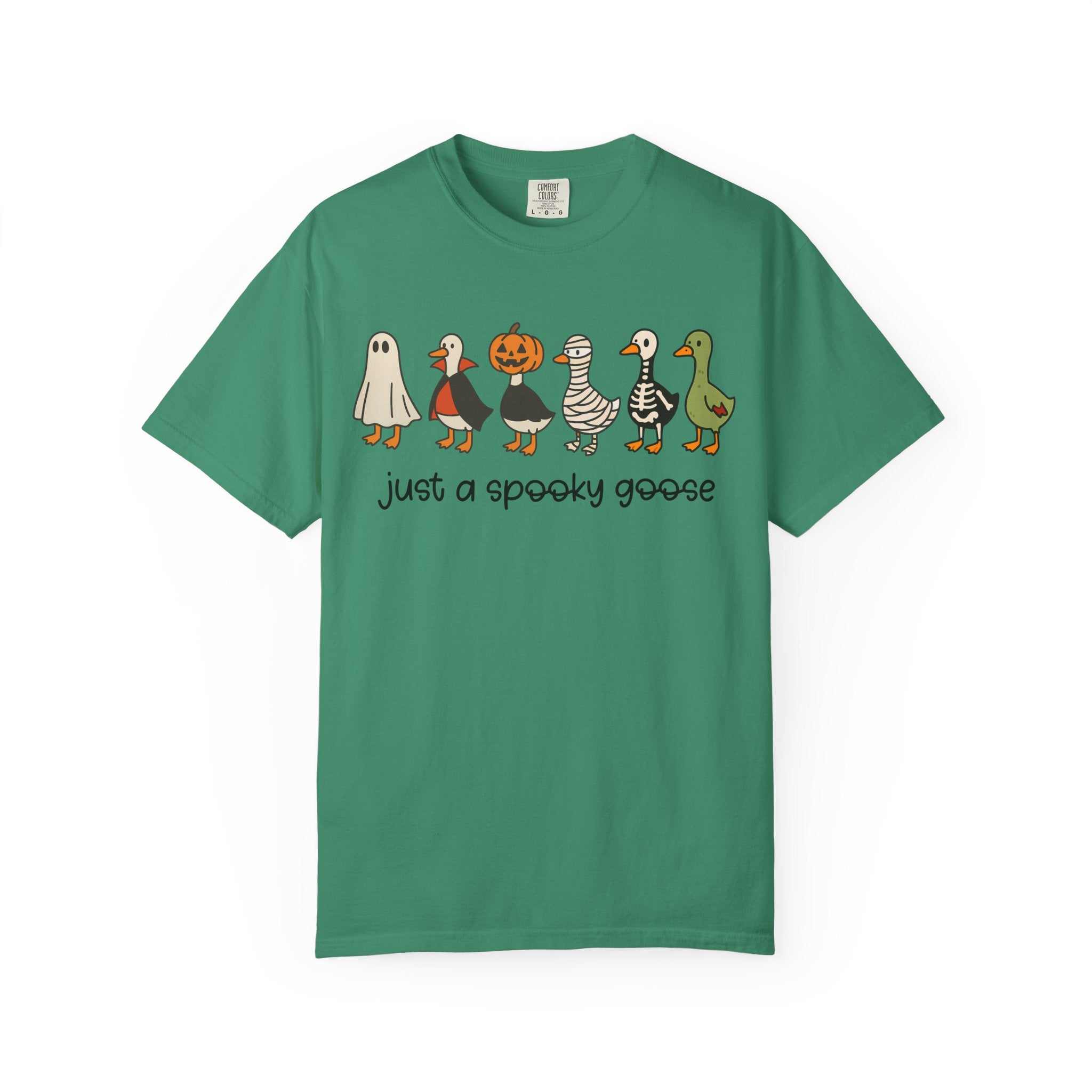 Just a Spooky Goose Halloween Shirt Comfort Colors Funny Fall Tee