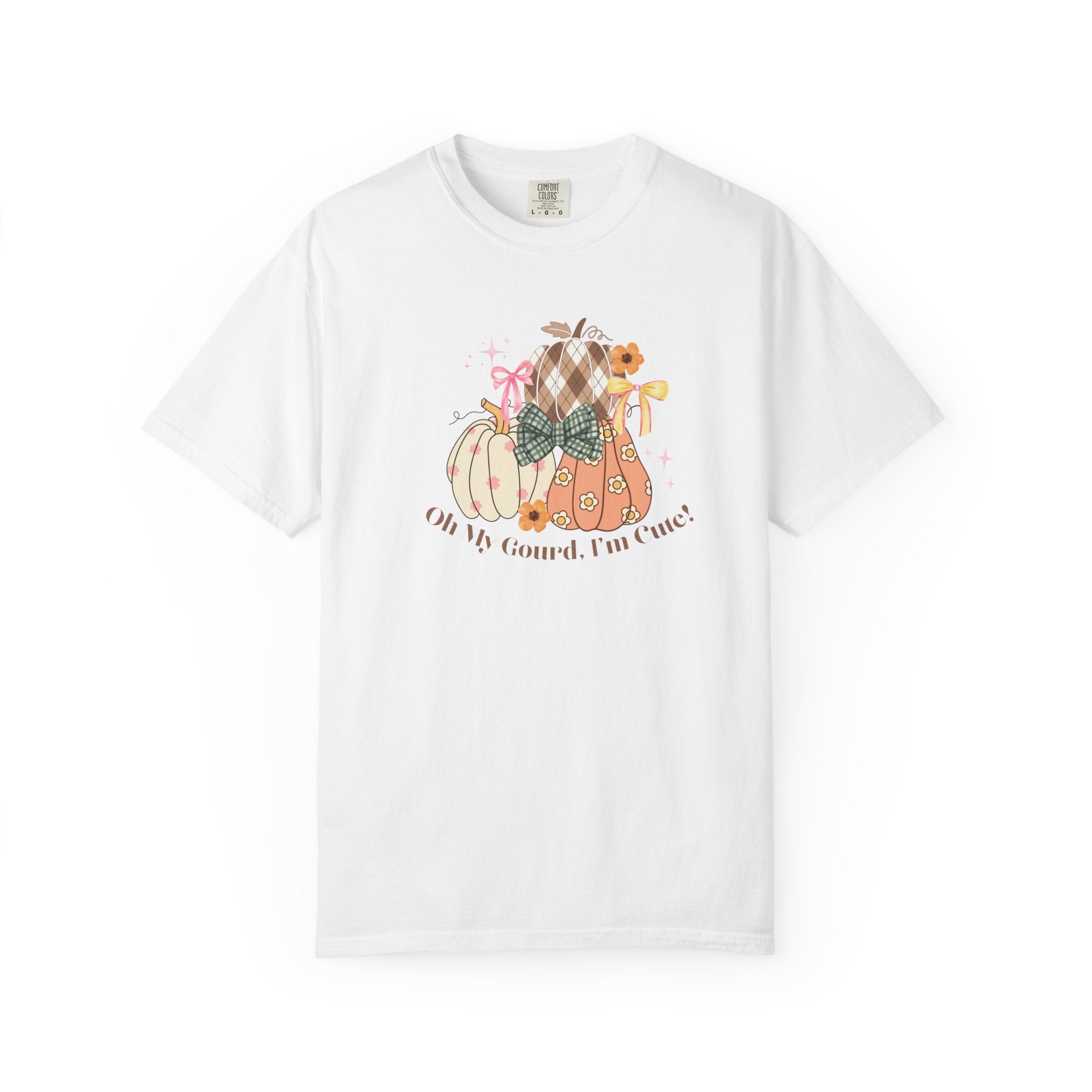 Oh My Gourd I’m Cute Fall Graphic Tee – Pumpkin Comfort Colors Shirt – Autumn Aesthetic Outfit – Thanksgiving Shirt for Women