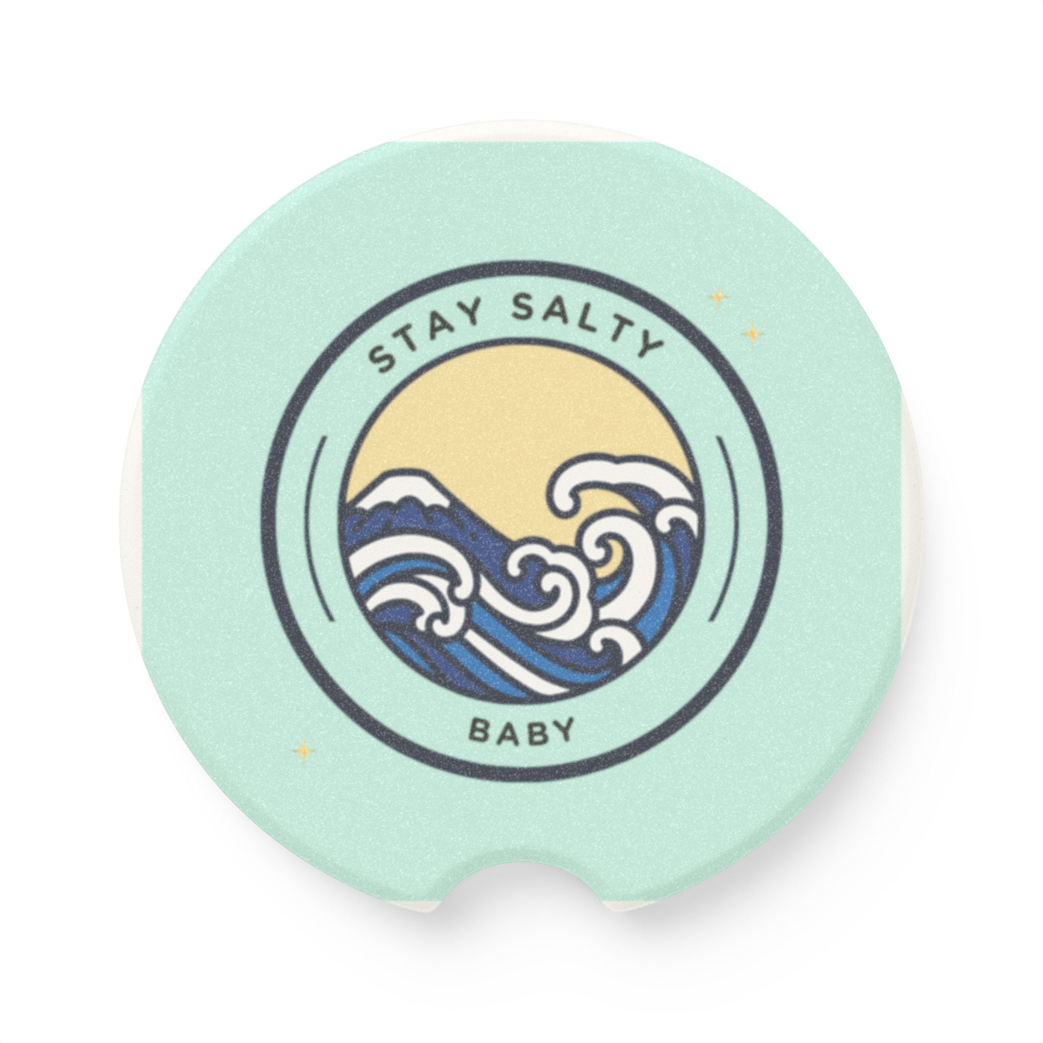 Soapstone Car Coaster – Stay Salty Baby Design | Coastal Gift for Car Lovers