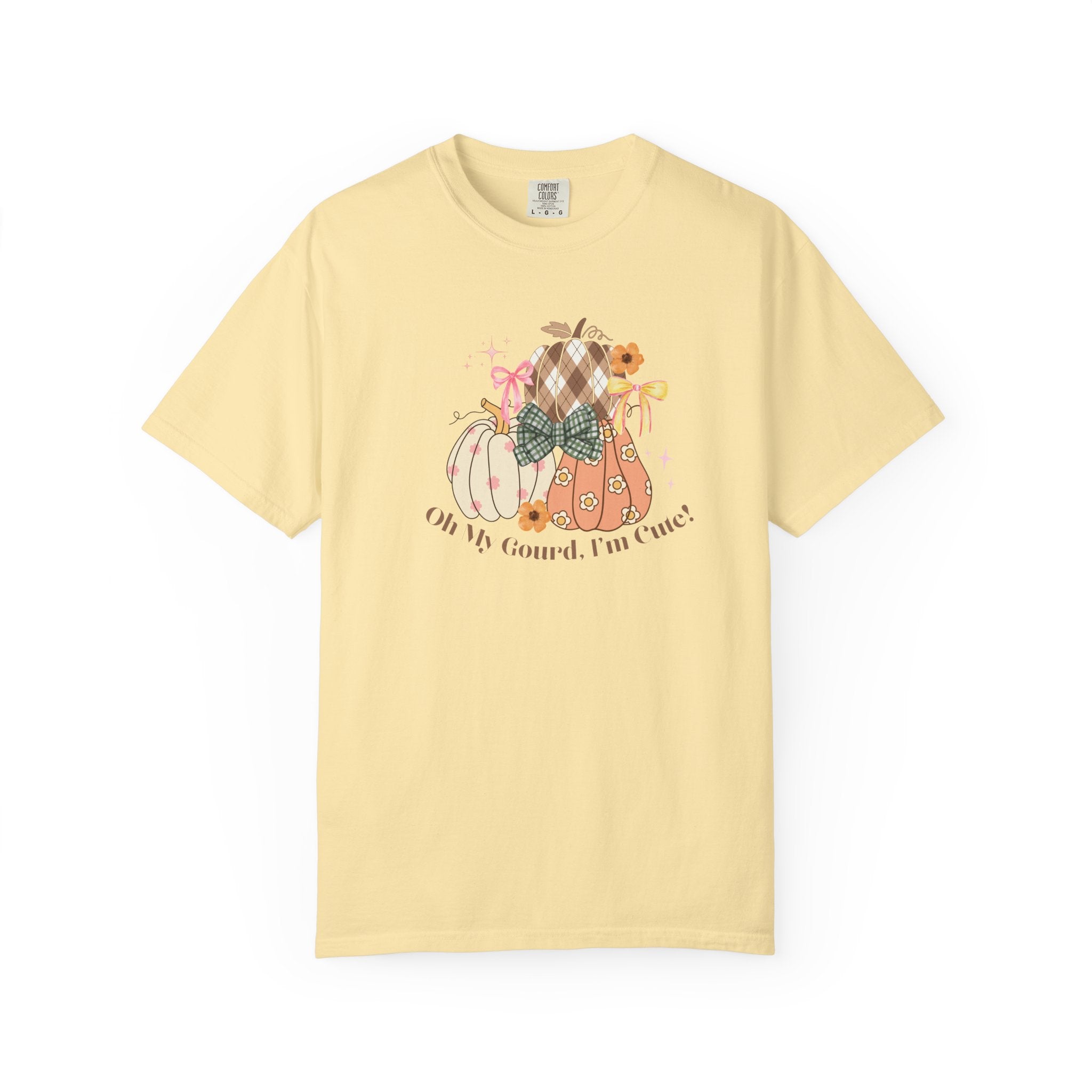 Oh My Gourd I’m Cute Fall Graphic Tee – Pumpkin Comfort Colors Shirt – Autumn Aesthetic Outfit – Thanksgiving Shirt for Women
