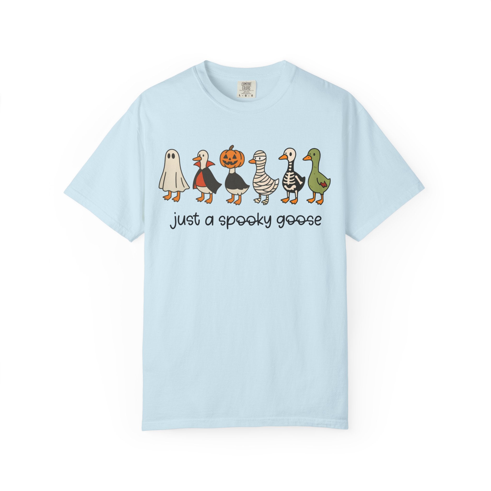 Just a Spooky Goose Halloween Shirt Comfort Colors Funny Fall Tee
