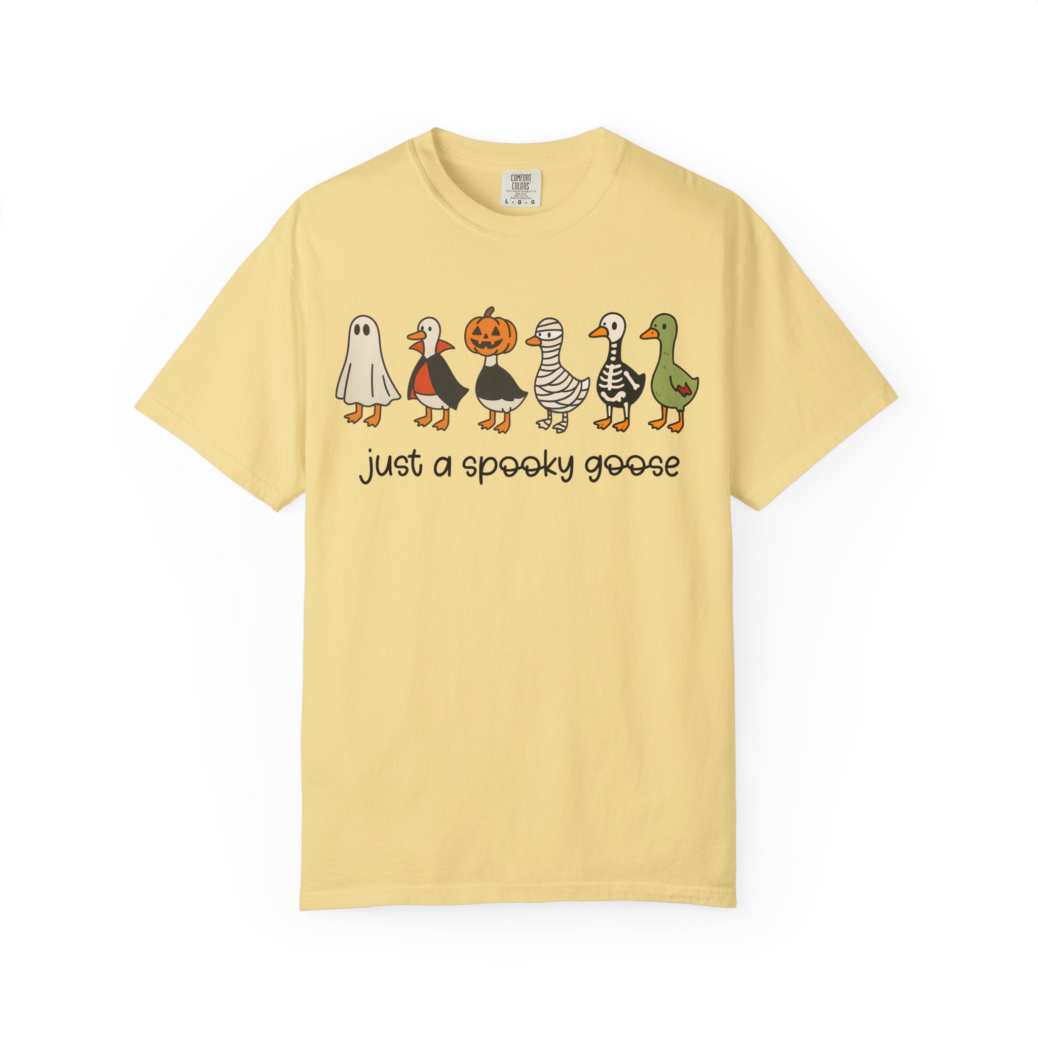 Just a Spooky Goose Halloween Shirt Comfort Colors Funny Fall Tee