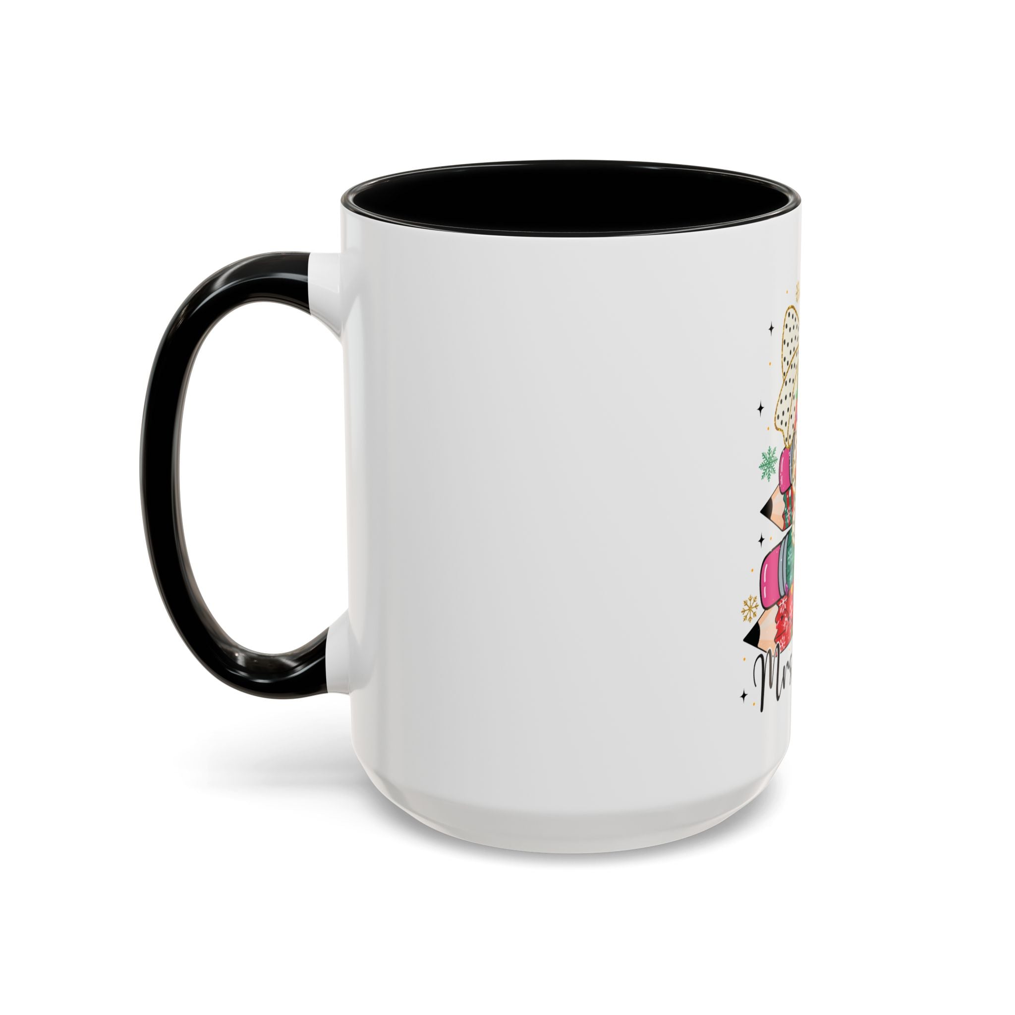 Mrs. Claus Christmas Mug – Teacher Pencil Tree Holiday Cup